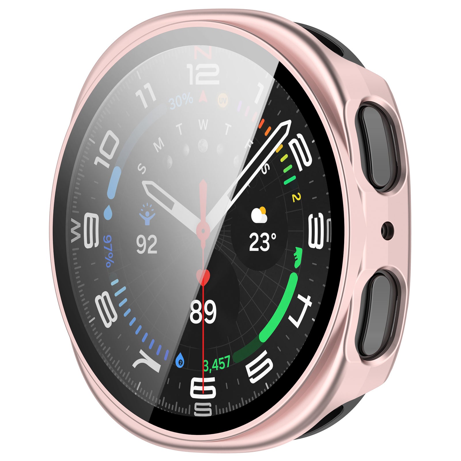 Coque rigide avec vitre Samsung Galaxy Watch 8 - 40mm / 9 - 40mm (rose)