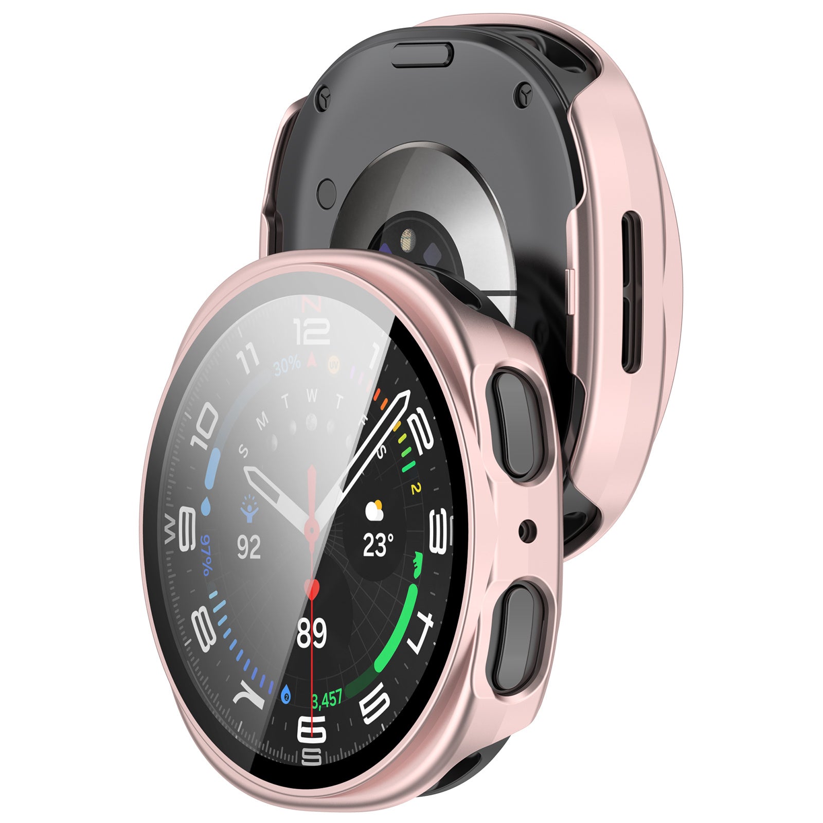 Coque rigide avec vitre Samsung Galaxy Watch 8 - 40mm / 9 - 40mm (rose)