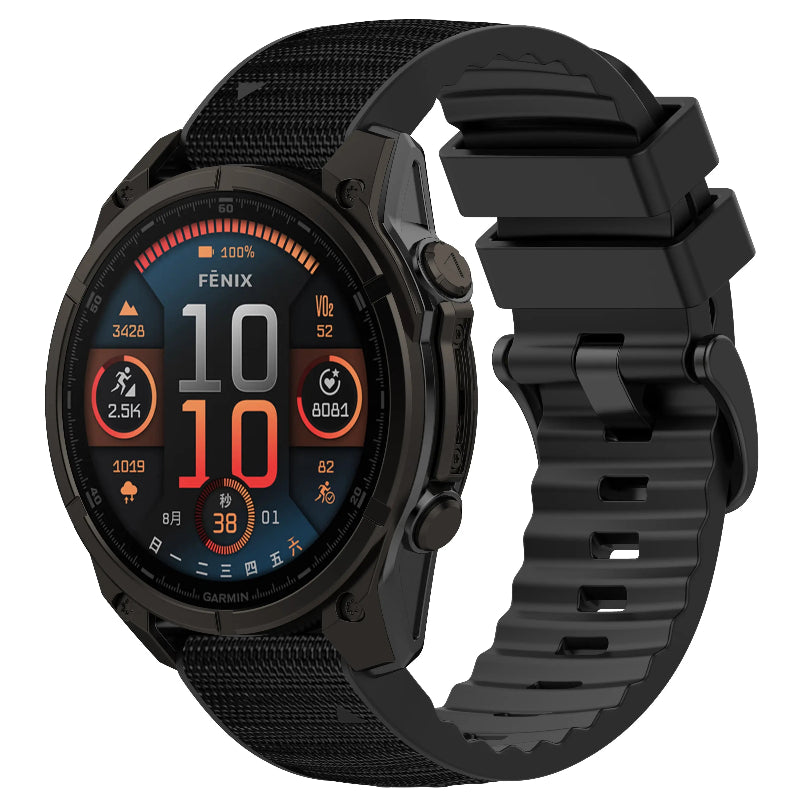 Garmin Fenix E Hybrid Nylon Strap (Black)