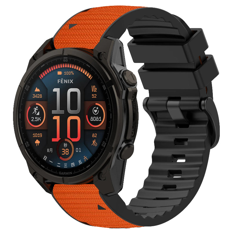 Bracelet hybride nylon Garmin Instinct E - 45mm (orange)