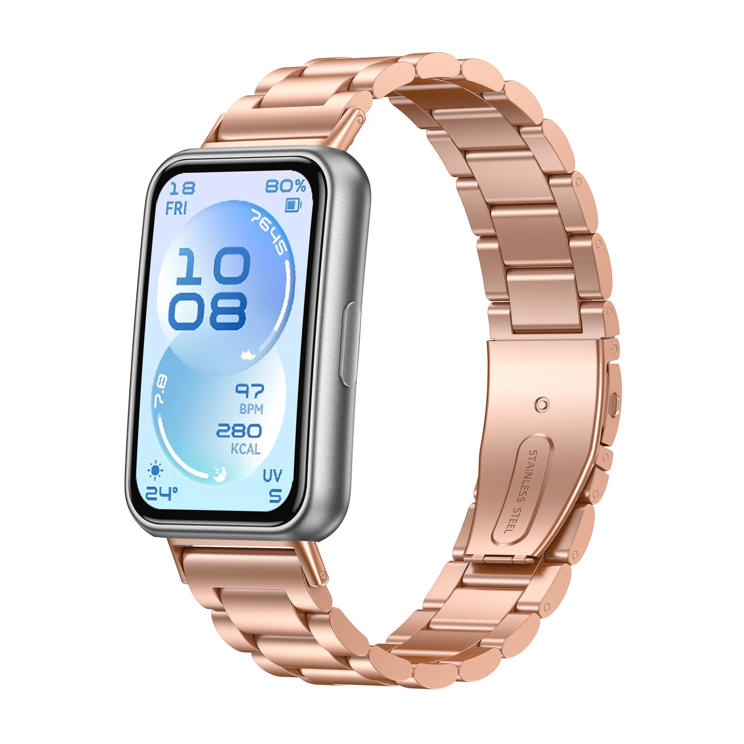 Bracelet acier Huawei Band 11 (or rose)