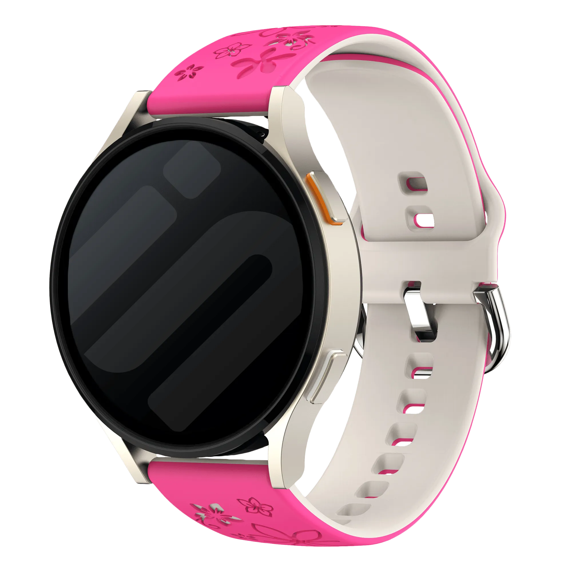 Coros Apex 42mm Flower Silicone Strap (Bright Pink/Starlight)