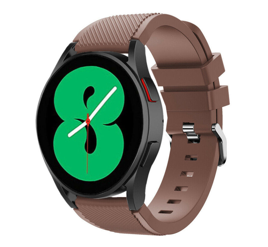 Twill Silicone Strap, brown, on a watch, 3/4 front view