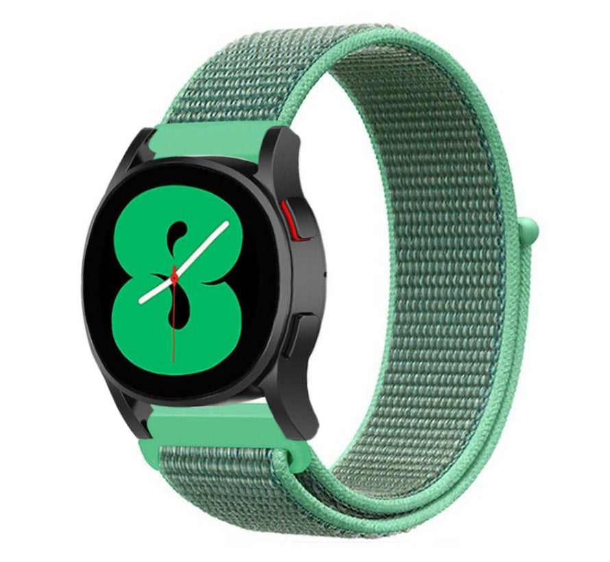 Nylon Strap, mint, on a watch, 3/4 front view