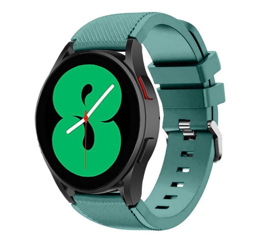 Twill Silicone Strap, viridian, on a watch, 3/4 front view