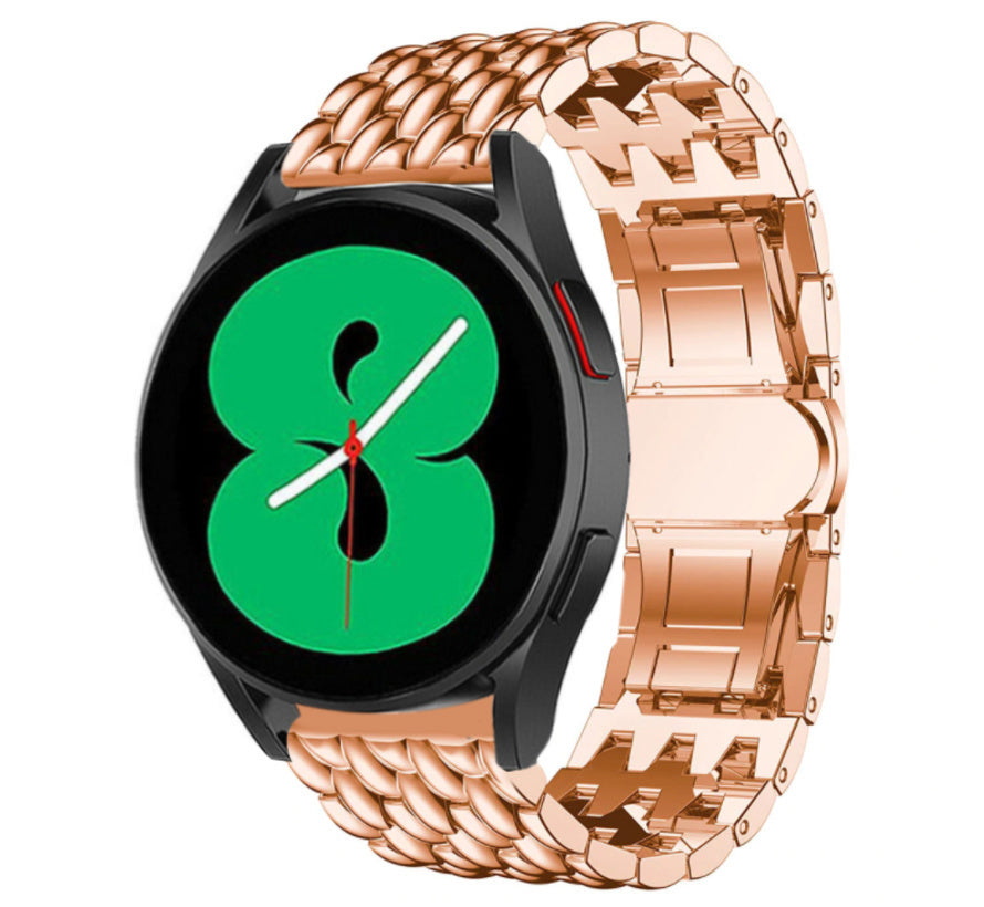 Steel Dragon Strap, rose gold, on a watch, 3/4 front view