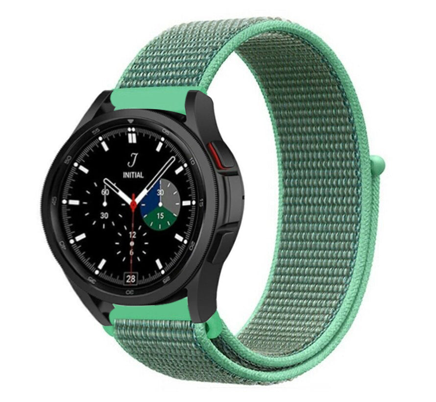 Nylon Strap, mint, on a watch, 3/4 front view