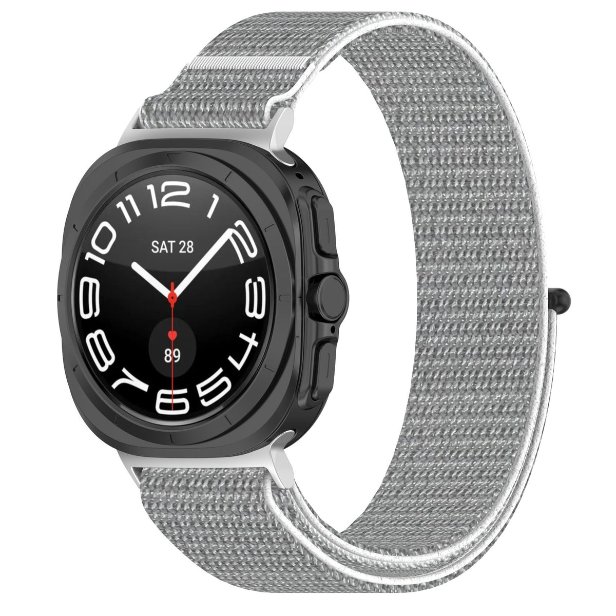 Nylon Strap, seashell, on a watch, 3/4 front view