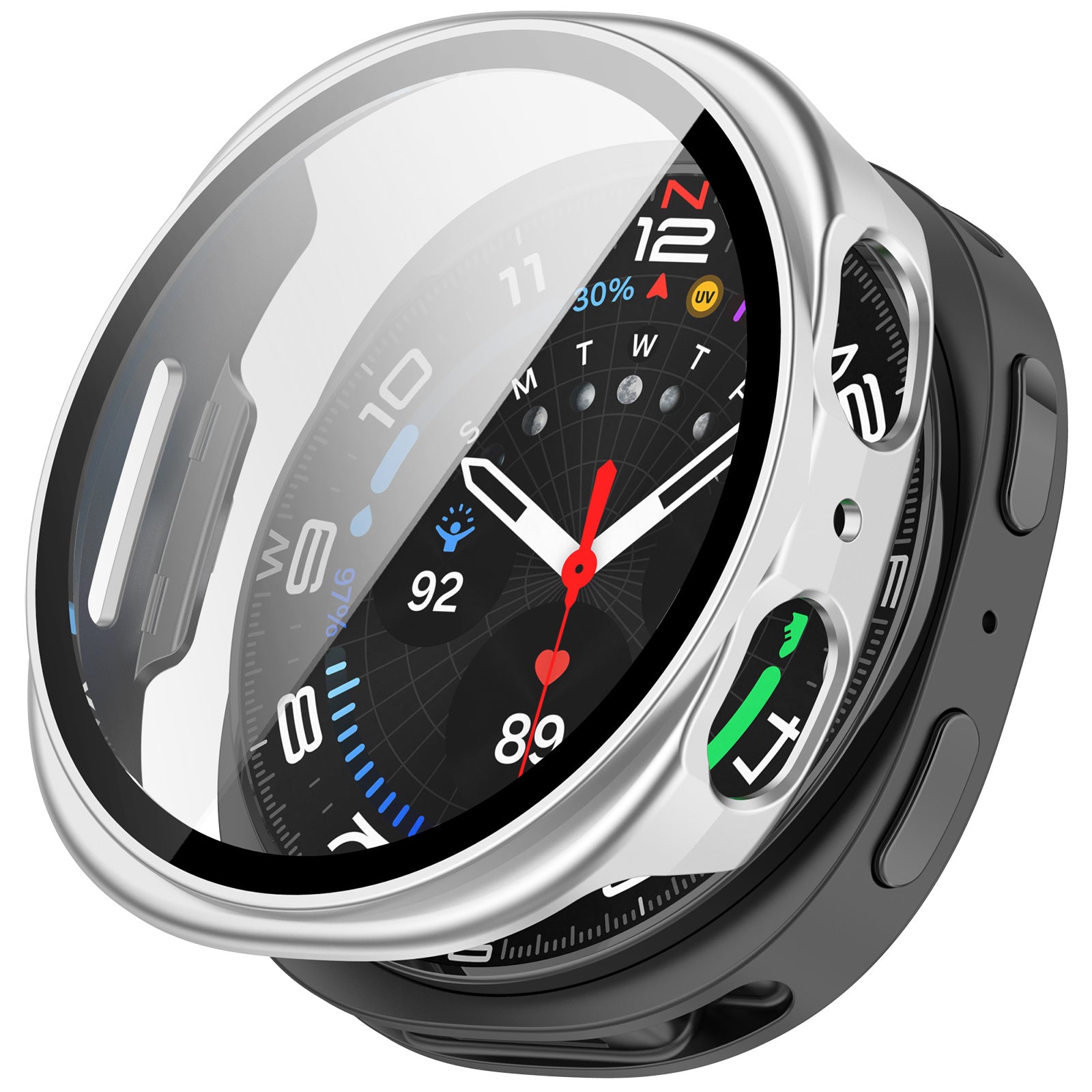 Coque rigide avec verre Samsung Galaxy Watch 8 / 9 - 44mm (argent)