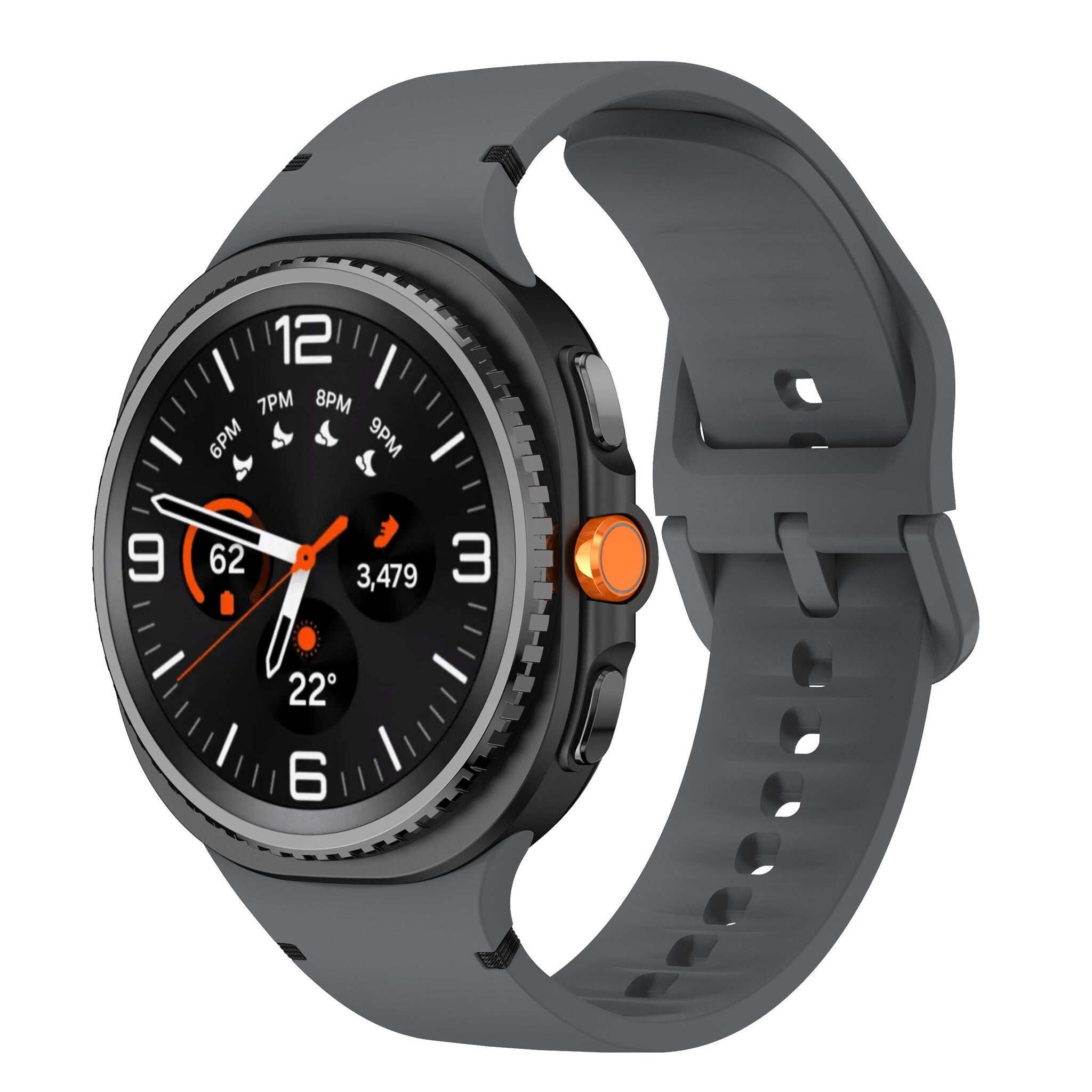 Bracelet silicone Samsung Galaxy Watch 8 - 44mm (gris foncé)