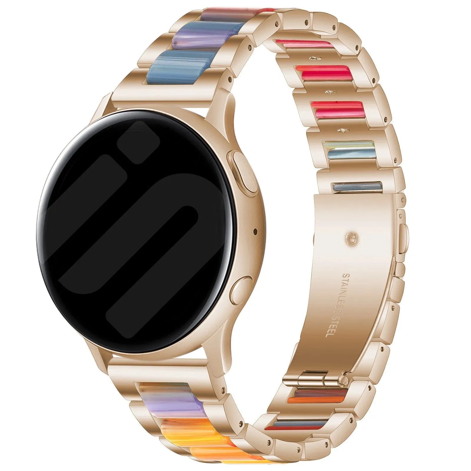 Bracelet résine et acier Coros Apex 2 (rose or/coloré)