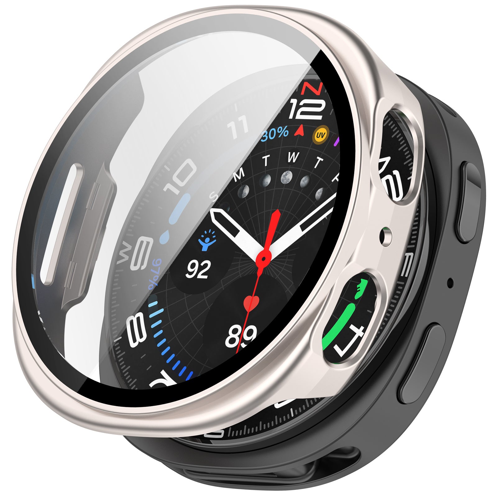 Coque rigide avec verre Samsung Galaxy Watch 8 - 40mm / 9 - 40mm (lumière stellaire)