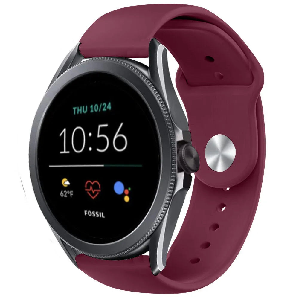 Silicone Sport Strap, on a watch, 3/4 front view