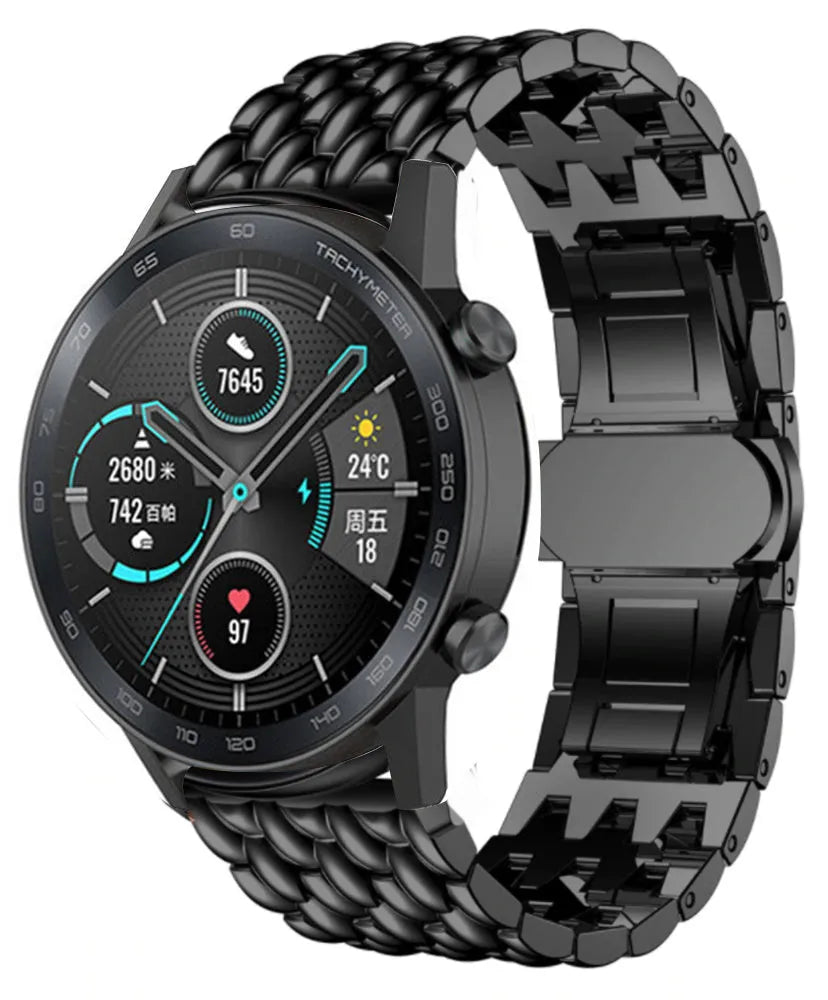 Bracelet acier Dragon Honor Magic Watch 2 (noir)