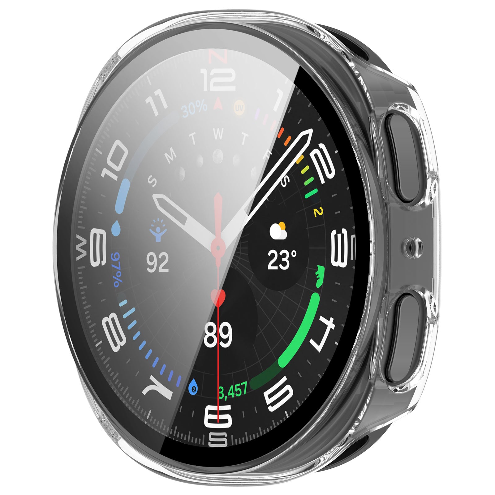 Coque rigide avec verre Samsung Galaxy Watch 8 - 40mm / 9 - 40mm (transparent)