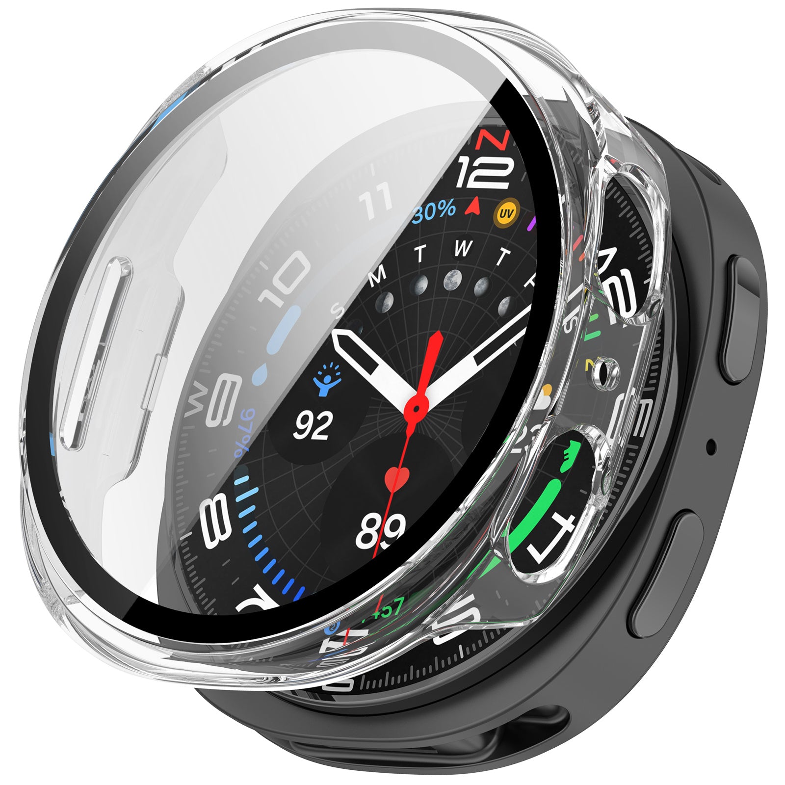 Coque rigide avec verre Samsung Galaxy Watch 8 - 40mm / 9 - 40mm (transparent)