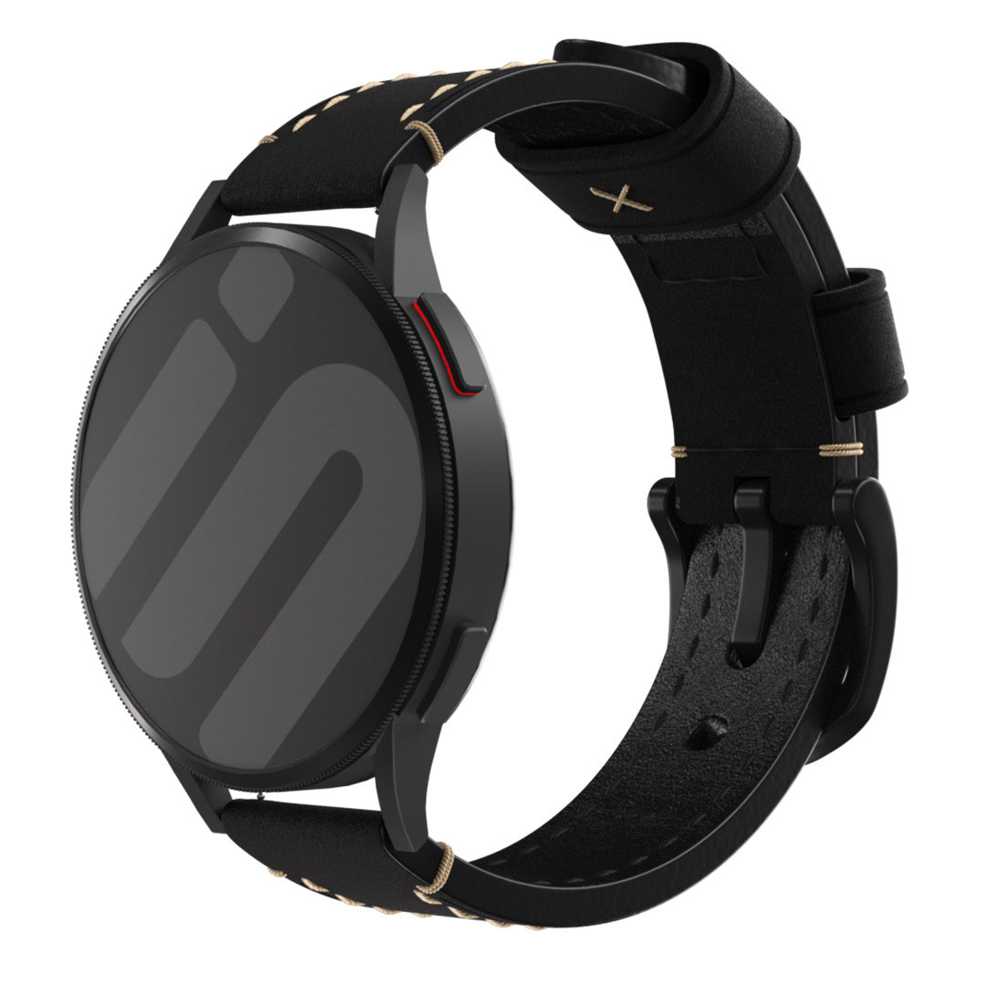Bracelet cuir genuina Withings ScanWatch Light (noir)