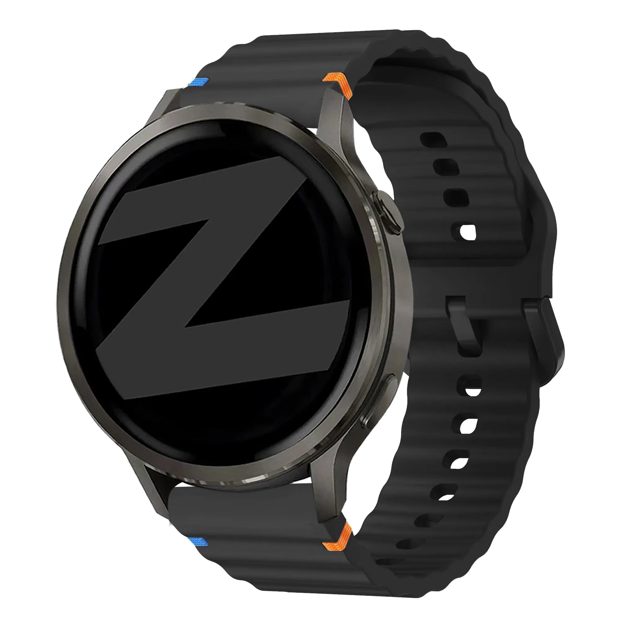 Bandz Bracelet silicone ondulé Garmin Forerunner 265s (noir)