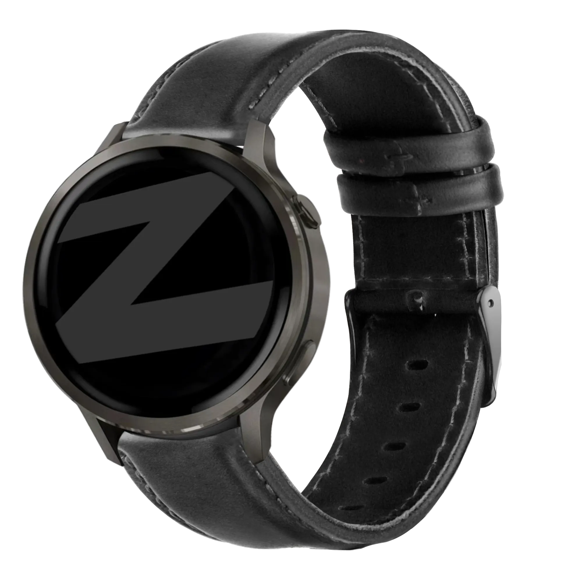 Bandz Bracelet cuir 'Classic' Garmin Vivomove HR (noir)