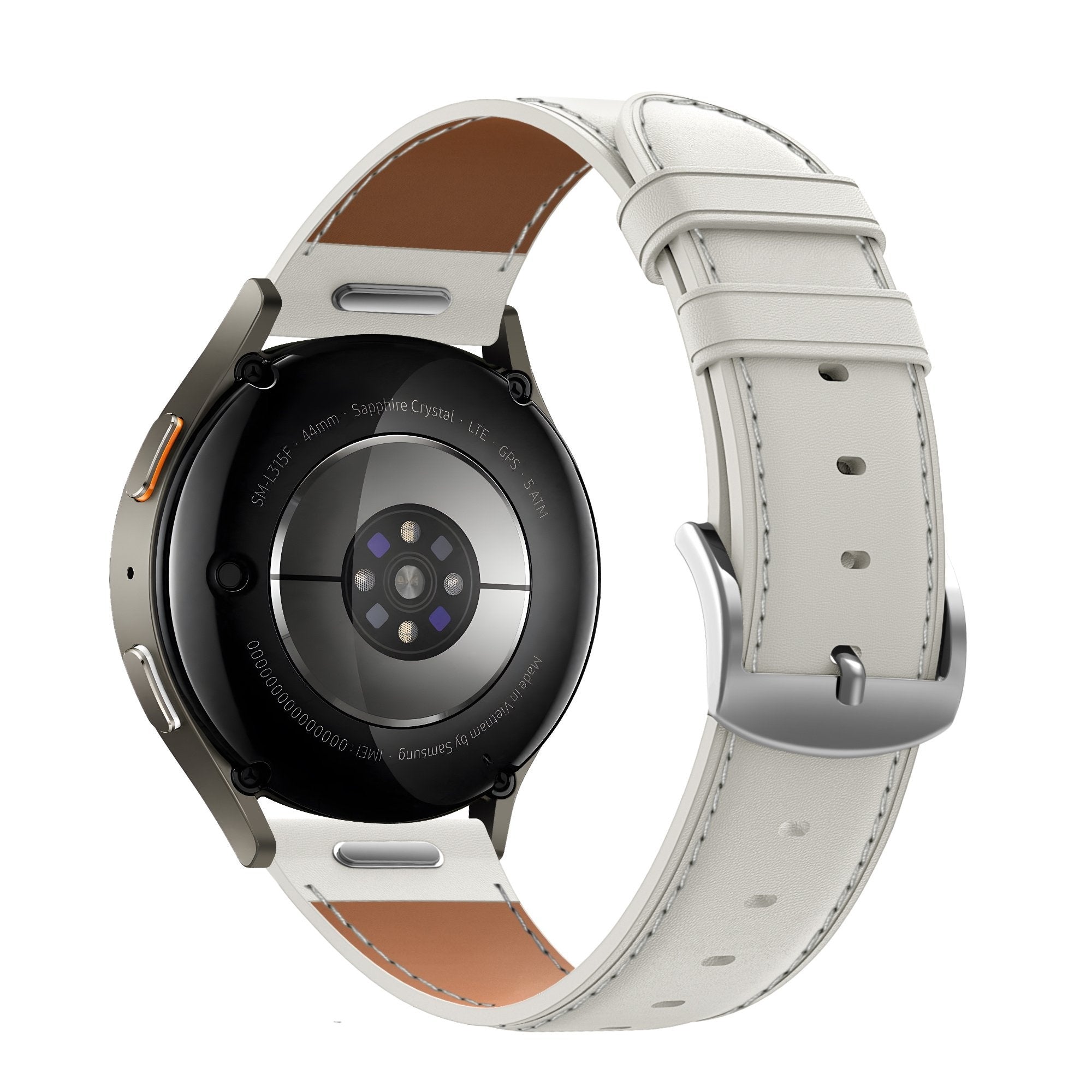 Bandz Bracelet cuir 'Easy Fit' Withings ScanWatch Light (blanc)