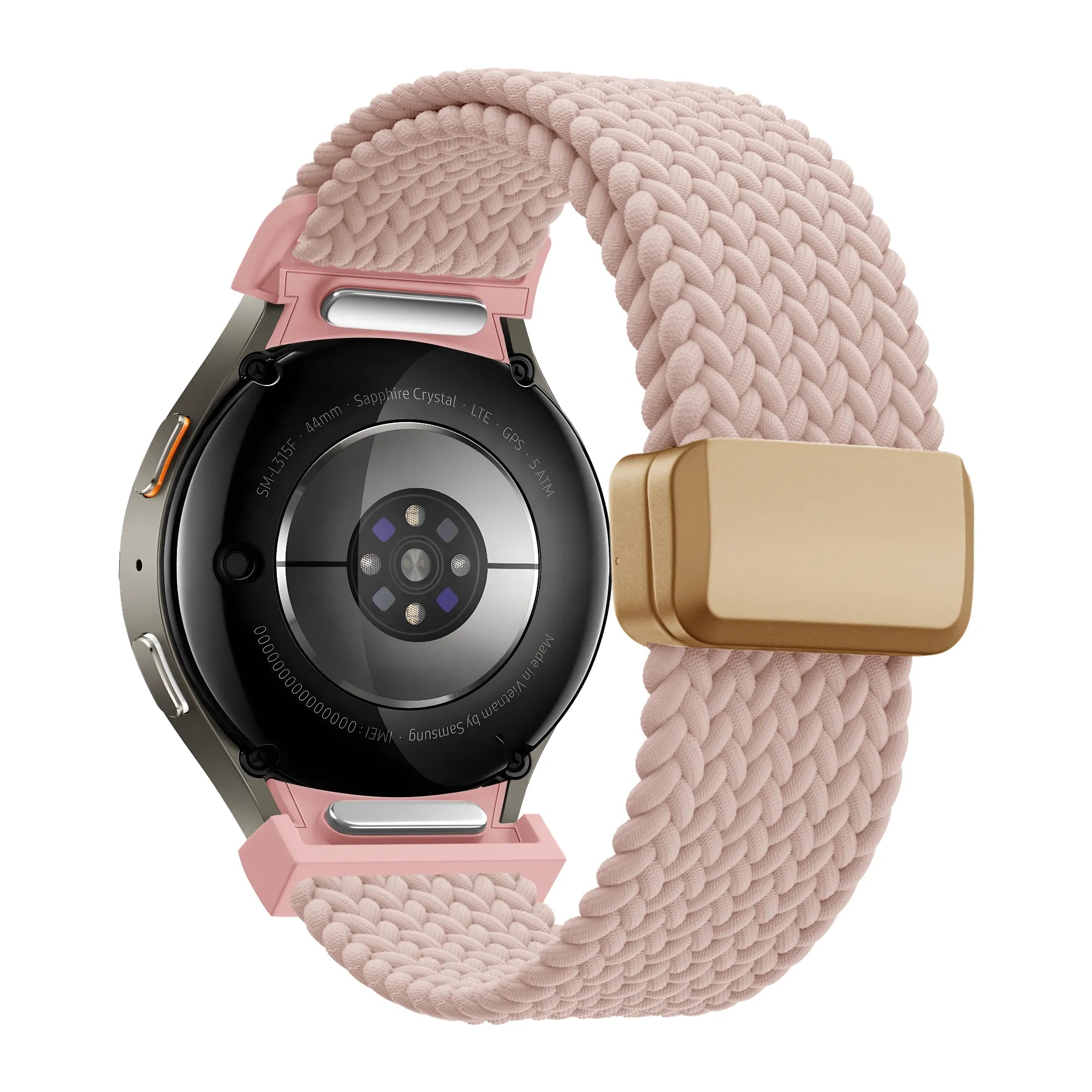 Bandz Samsung Galaxy Watch 5 - 44mm Braided Strap 'Easy Fit' (Pink)