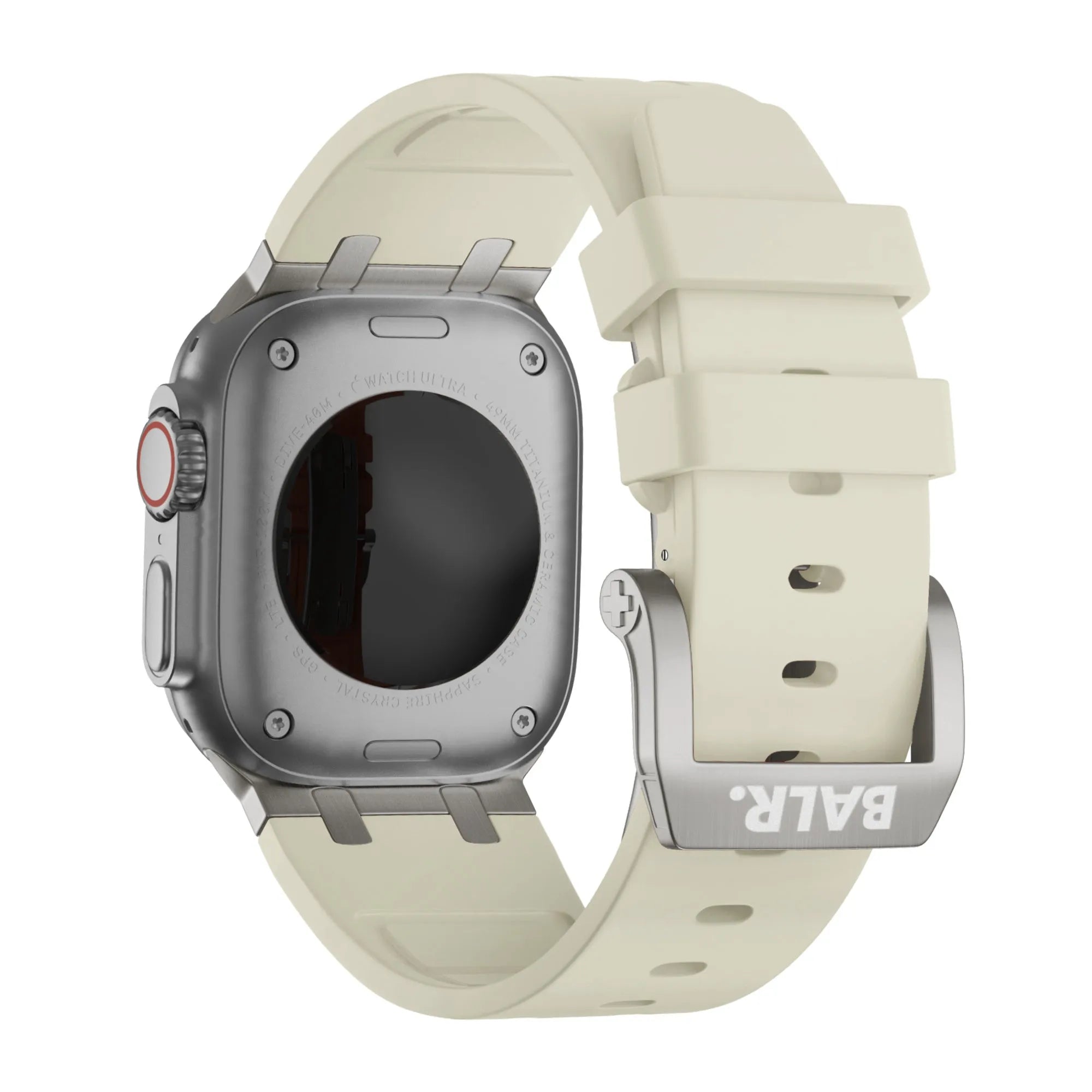 BALR. Bracelet en silicone Apple Watch ultra liquide (beige/titane)