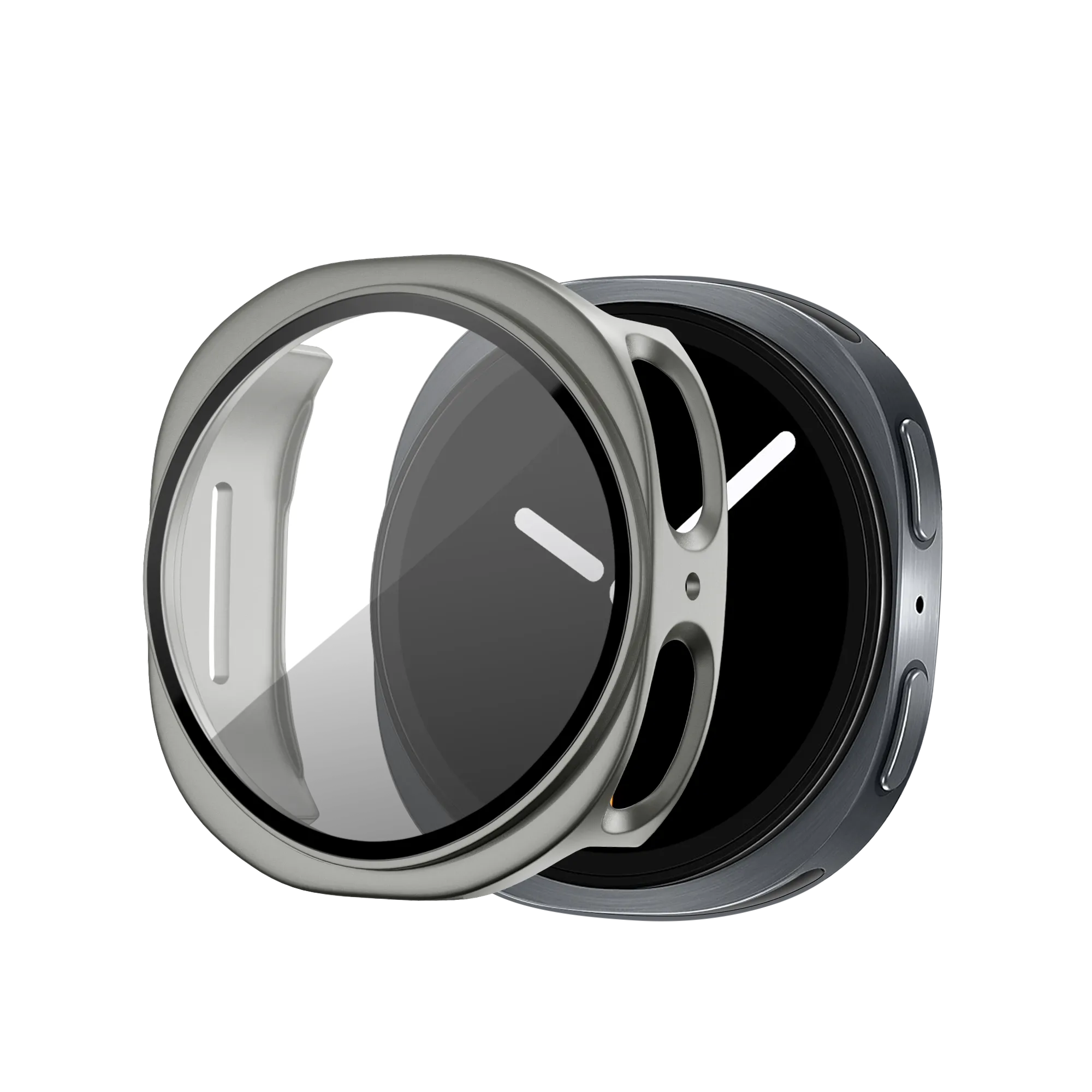 Bandz Coque PC avec verre Samsung Galaxy Watch 8 / 9 - 44mm (titane doré)