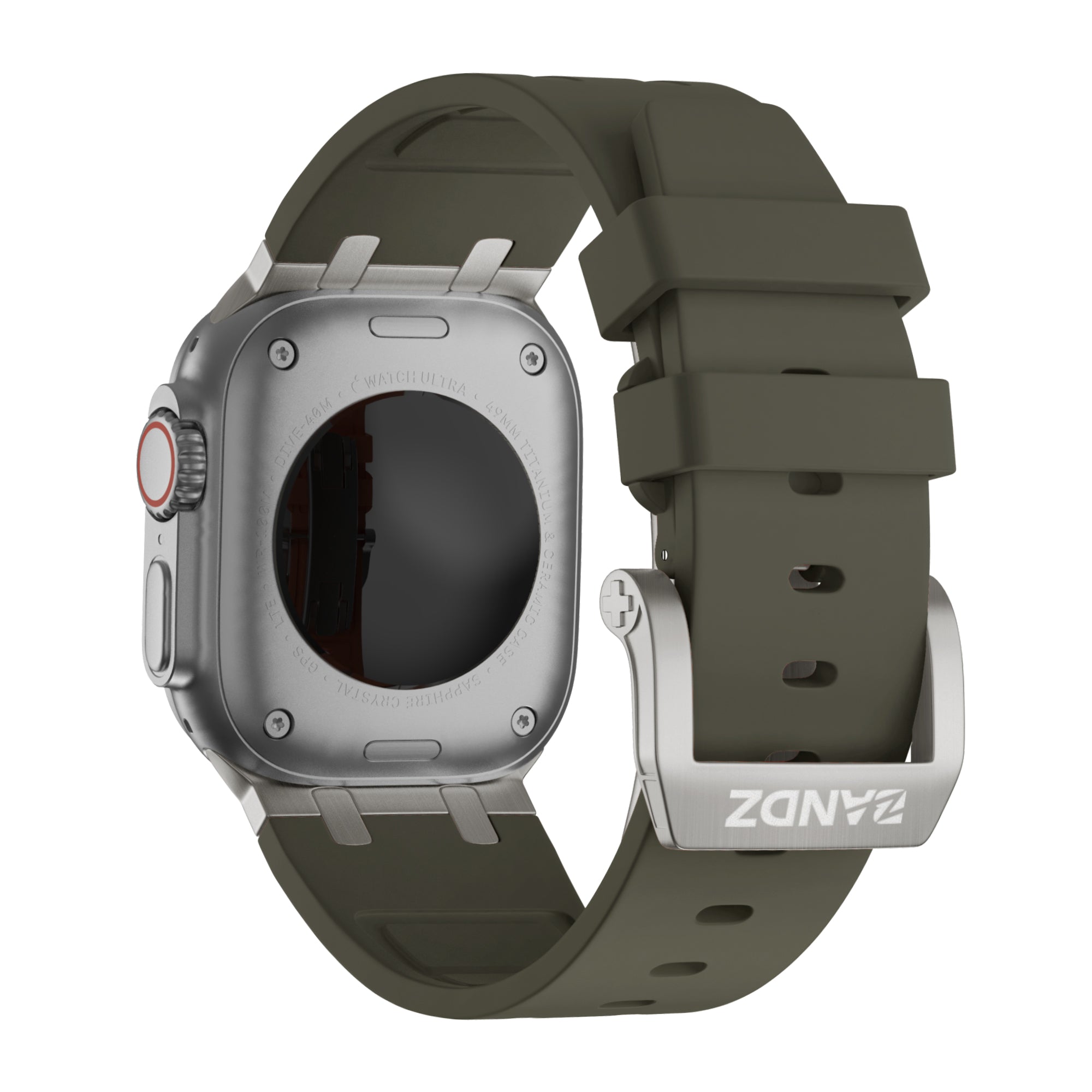 Bandz Bracelet silicone 'Luxe Liquid' Apple Watch Ultra (marron avec titane)