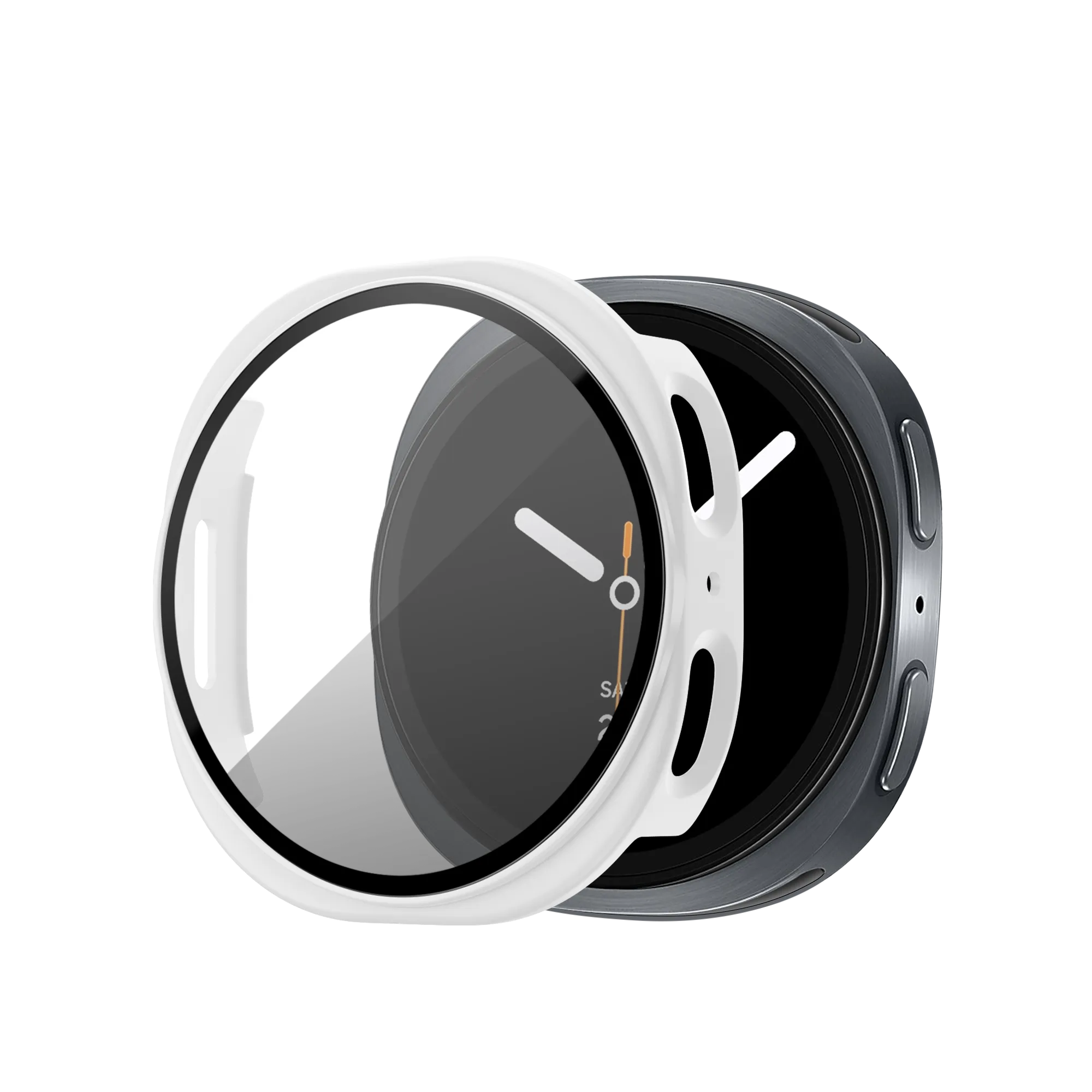 Bandz Coque PC avec verre Samsung Galaxy Watch 8 / 9 - 40mm (blanc)