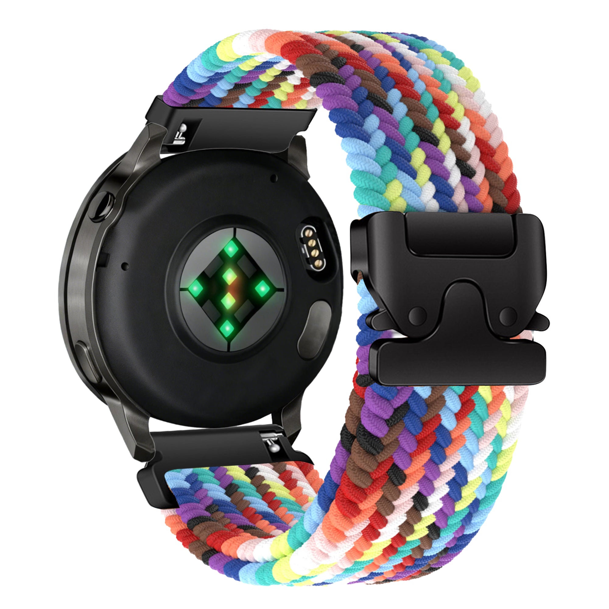 Bandz Garmin Vivoactive 4s Braided Strap 'Parachute' (Rainbow)