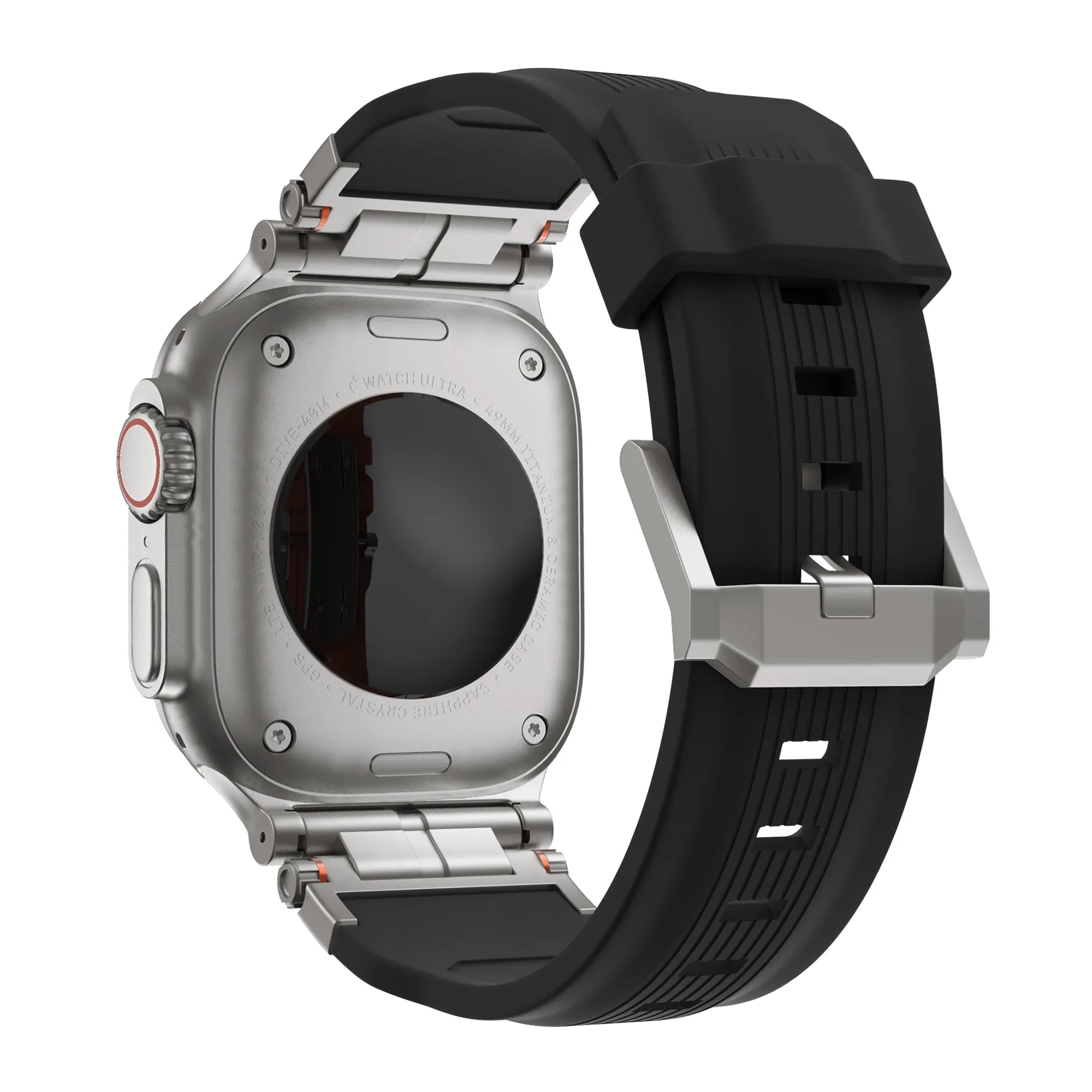 Bandz Bracelet silicone Liquid 'Explorer' Apple Watch (noir avec titane)