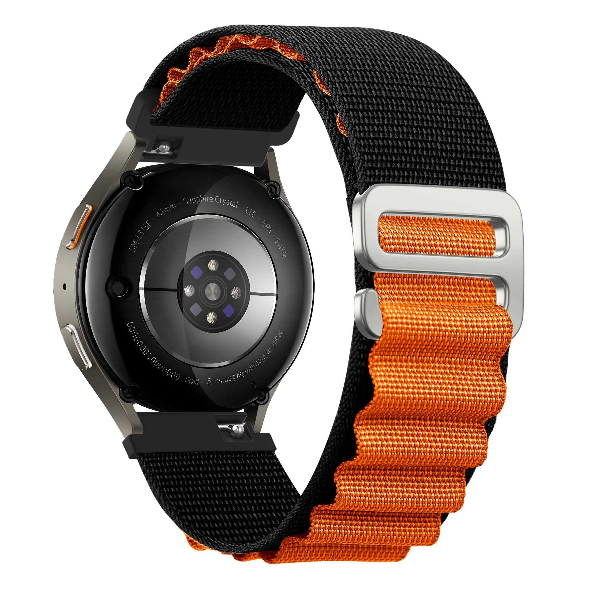Bandz Bracelet nylon Alpine Huawei Watch GT 3 42mm (noir/orange)
