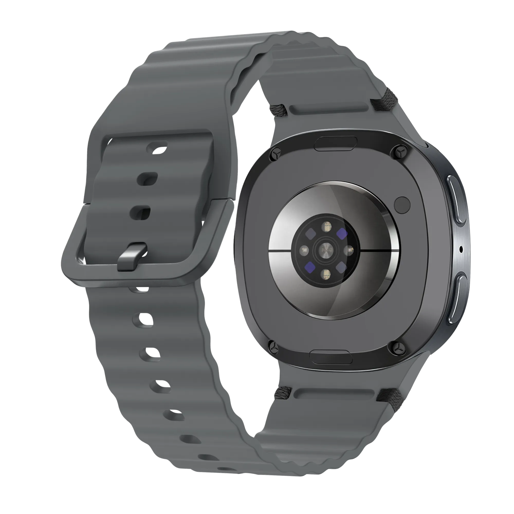 Bracelet silicone ondulé Samsung Galaxy Watch 8 Classic (gris foncé)