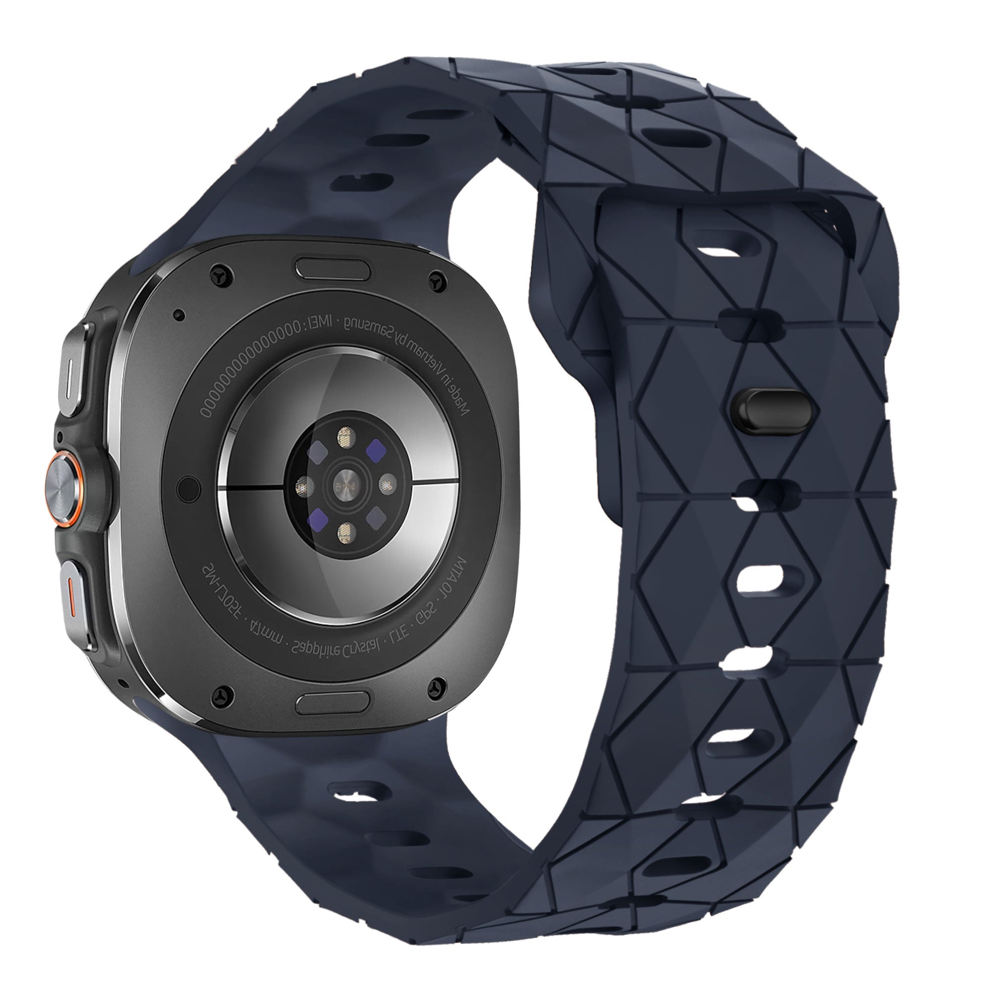 Bracelet silicone 'Hexagone' Samsung Galaxy Watch Ultra 2 (bleu foncé)