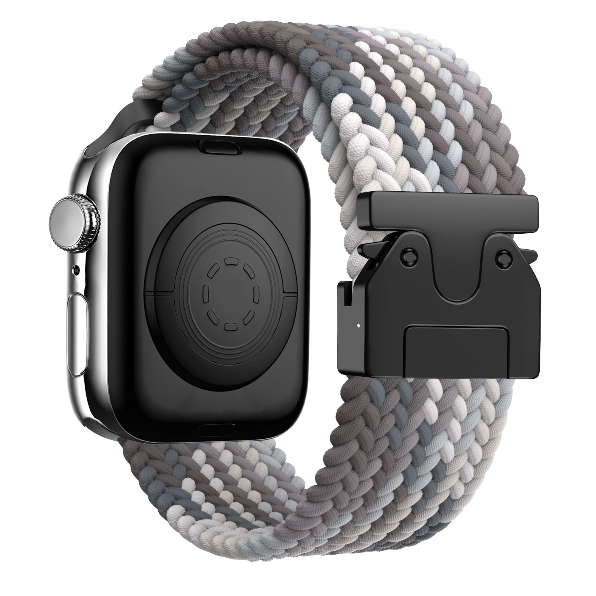 Bandz Bracelet tressé boucle en P Apple Watch Ultra (noir mandala)