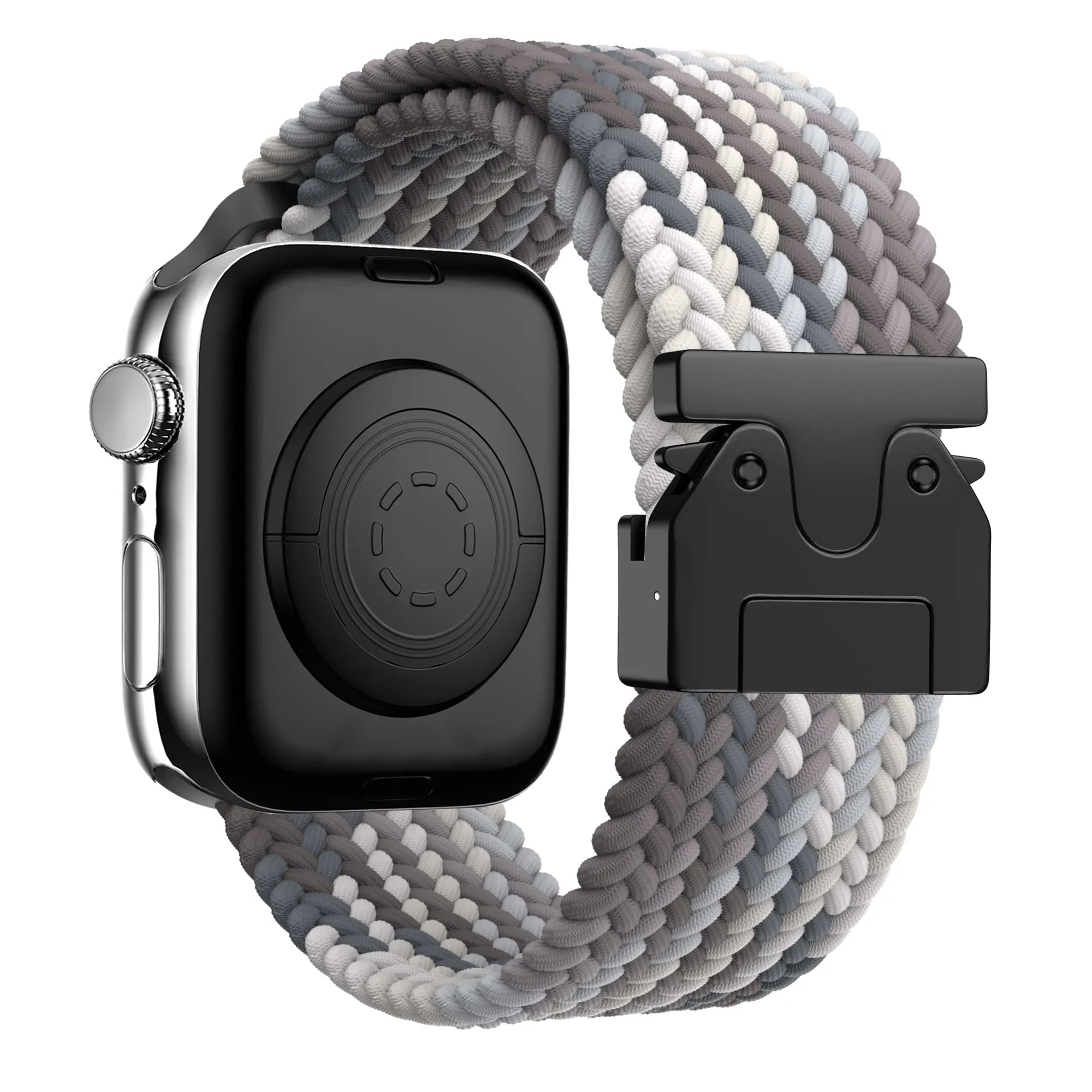 Bandz Bracelet nylon tressée avec P-buckle Apple Watch (mandala noir)