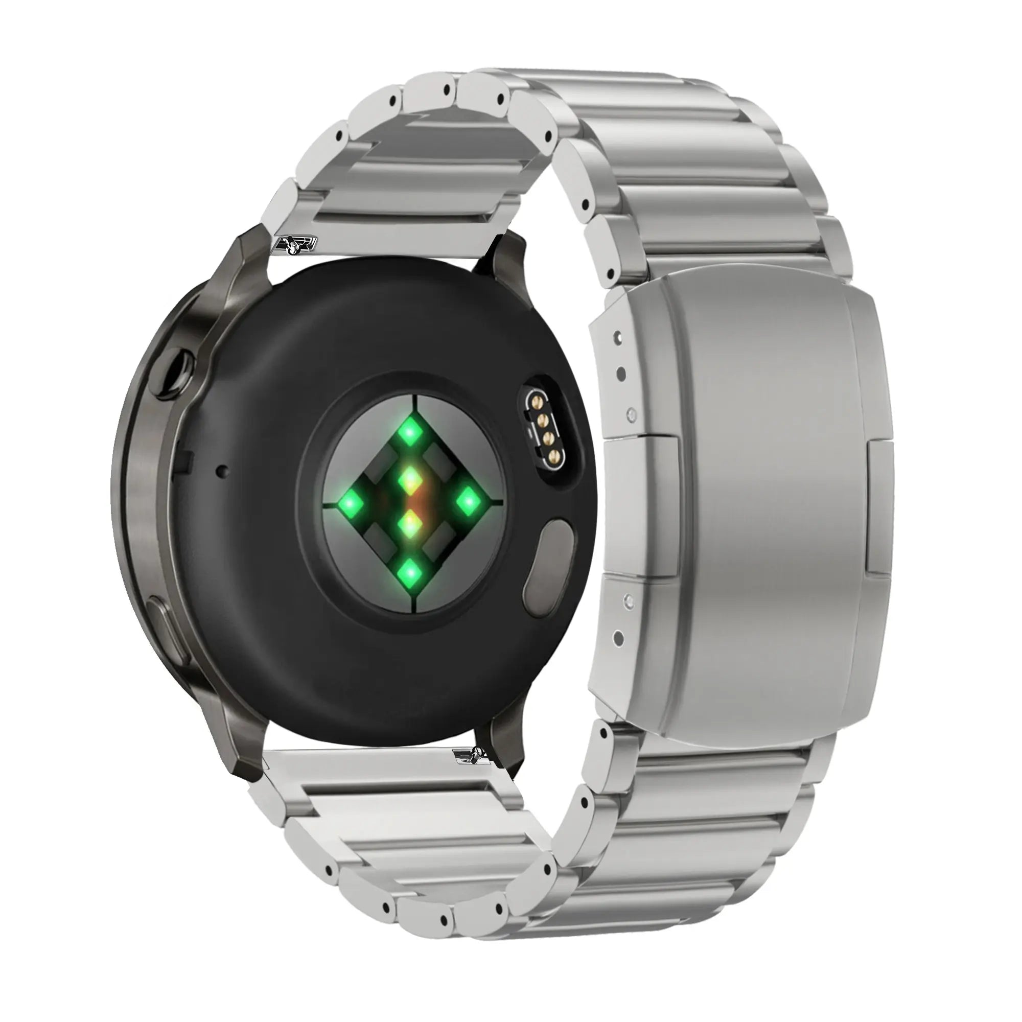 Bandz Garmin Forerunner 265s Titanium Link Strap (Silver)