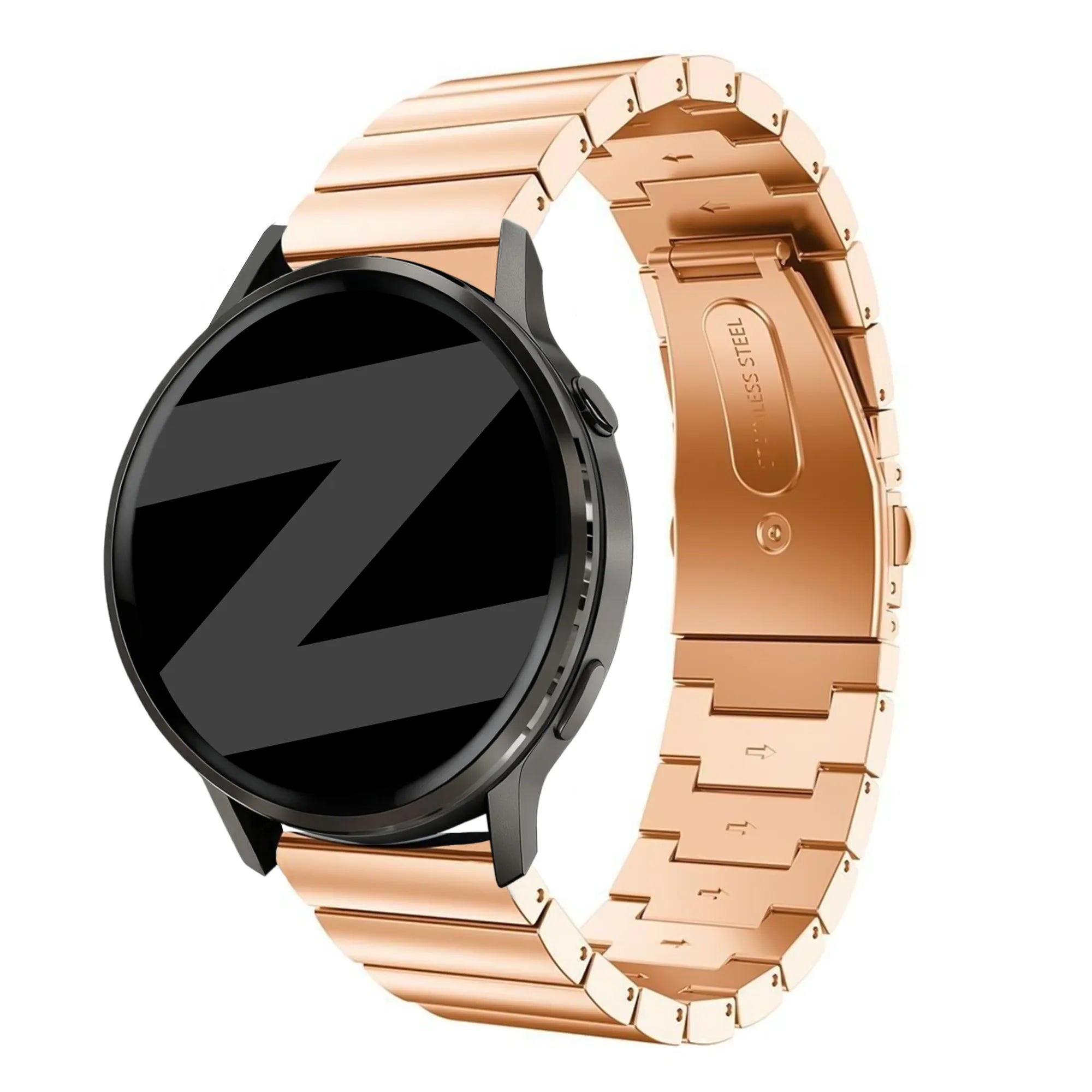 Bandz Bracelet acier 'One Bead' Garmin Vivomove 3 (or rose)