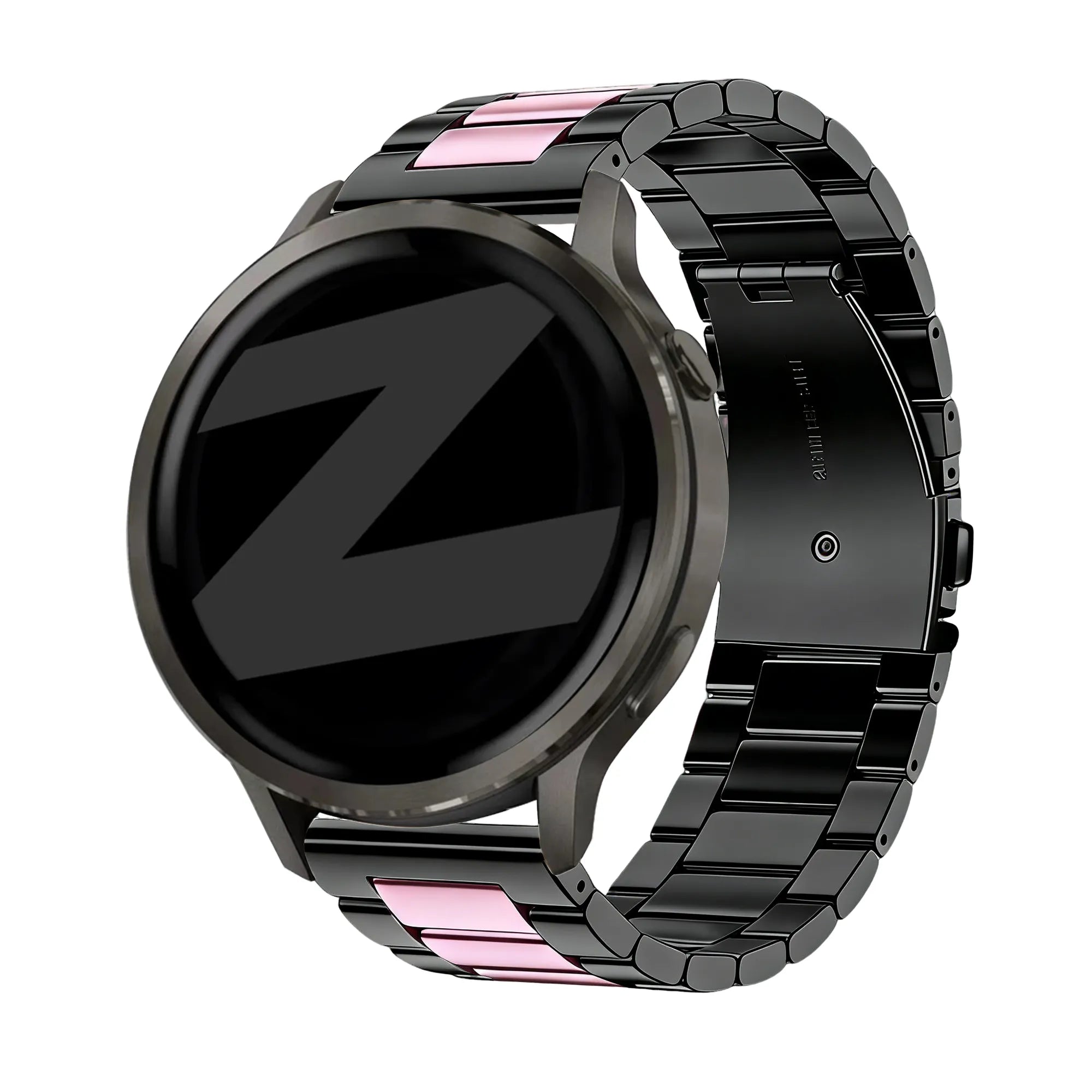 Bandz Bracelet acier 'Classic' Garmin Vivoactive 4s (noir/rose)