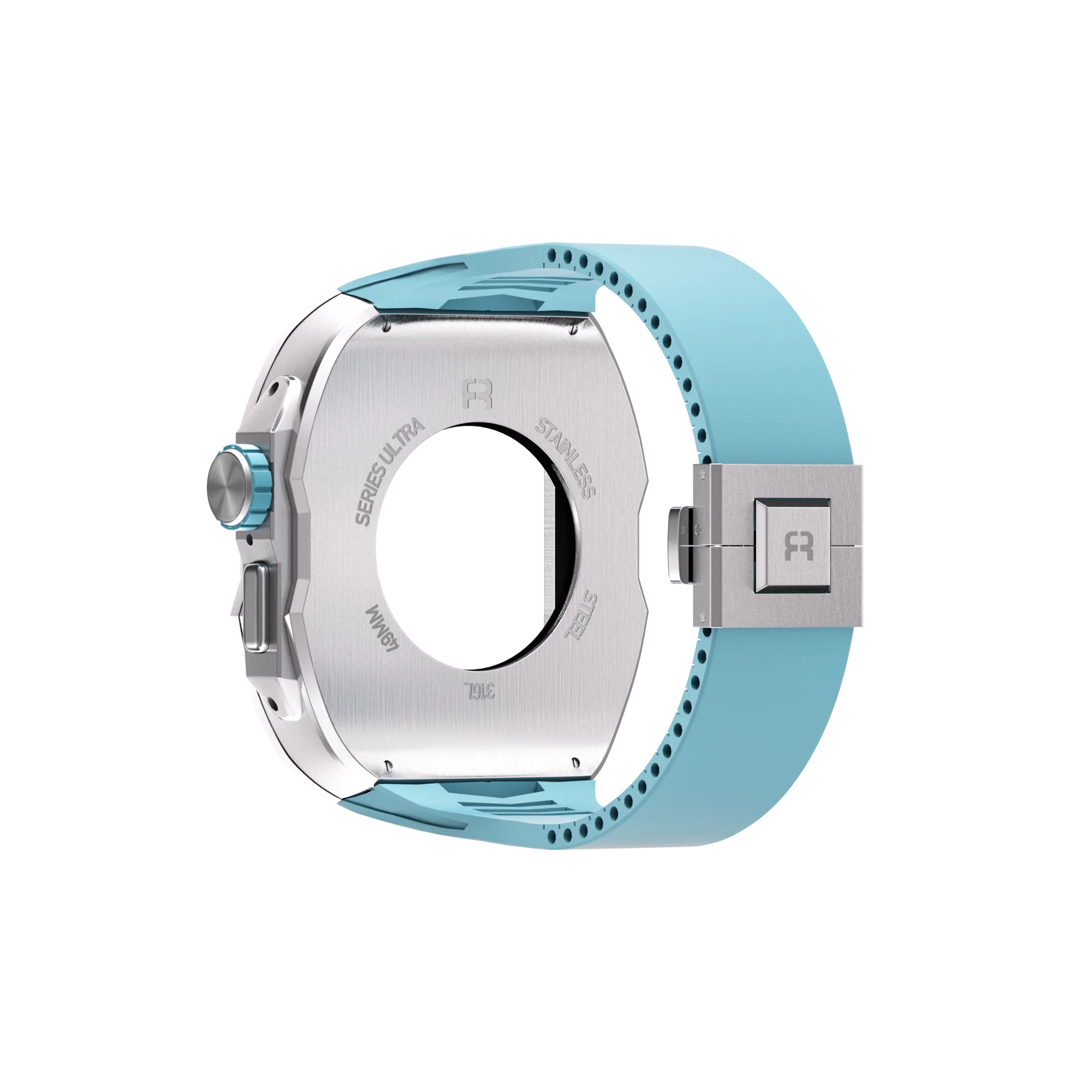 Reqior Boîtier avec bracelet en caoutchouc Apple Watch Ultra (bleu)