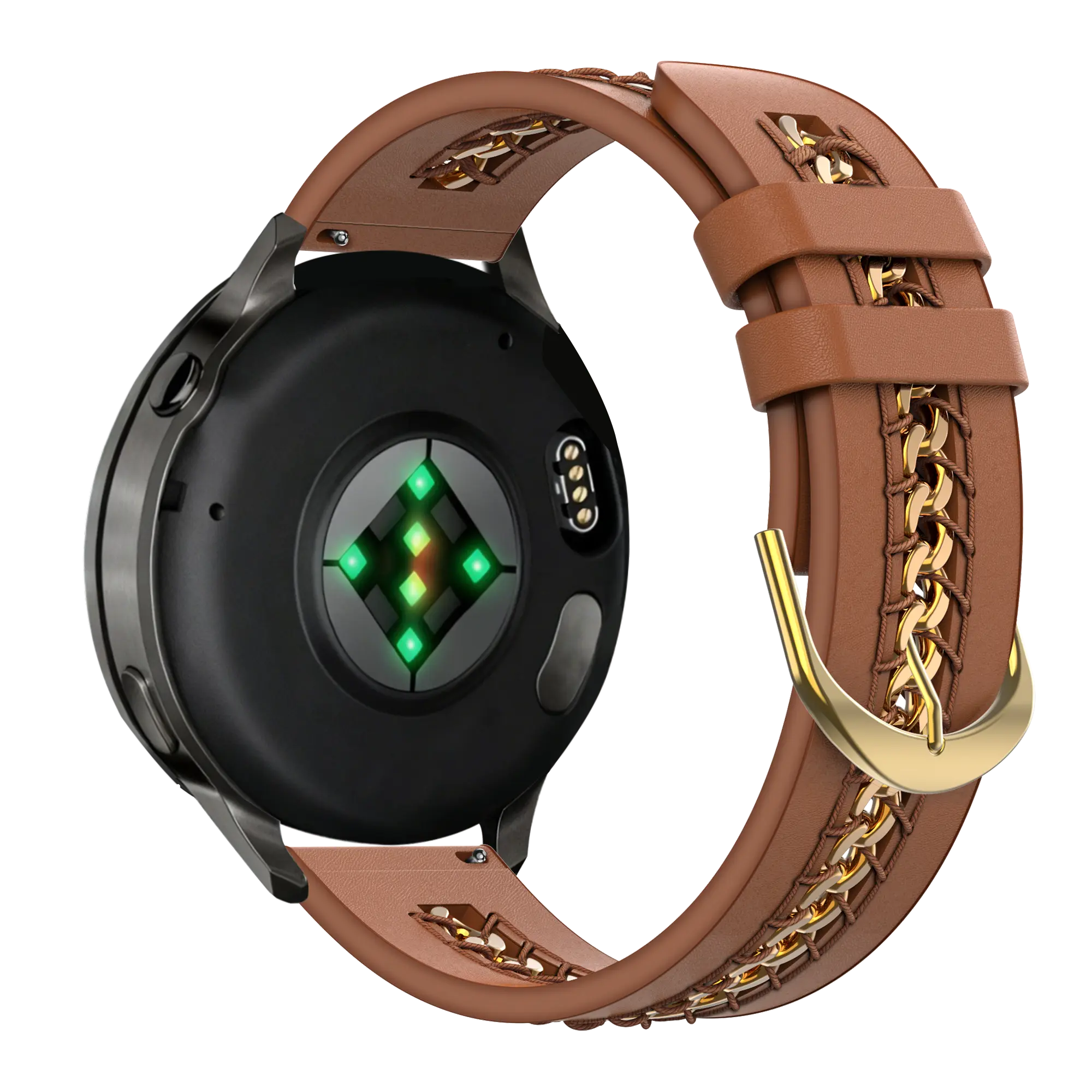 Bandz Bracelet cuir 'Chains' Samsung Galaxy Watch 4 Classic - 46mm (marron)