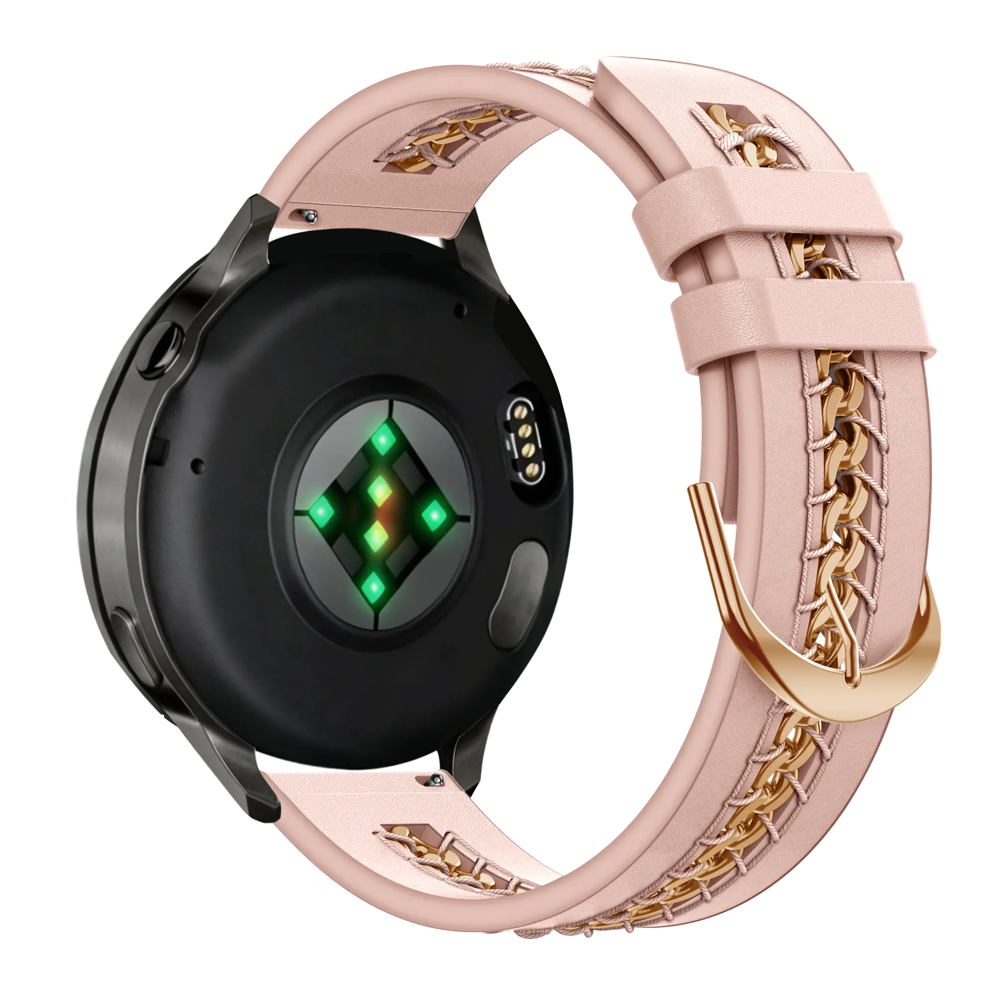 Bandz Bracelet cuir 'Chains' Garmin Forerunner 570 - 42mm (rose)