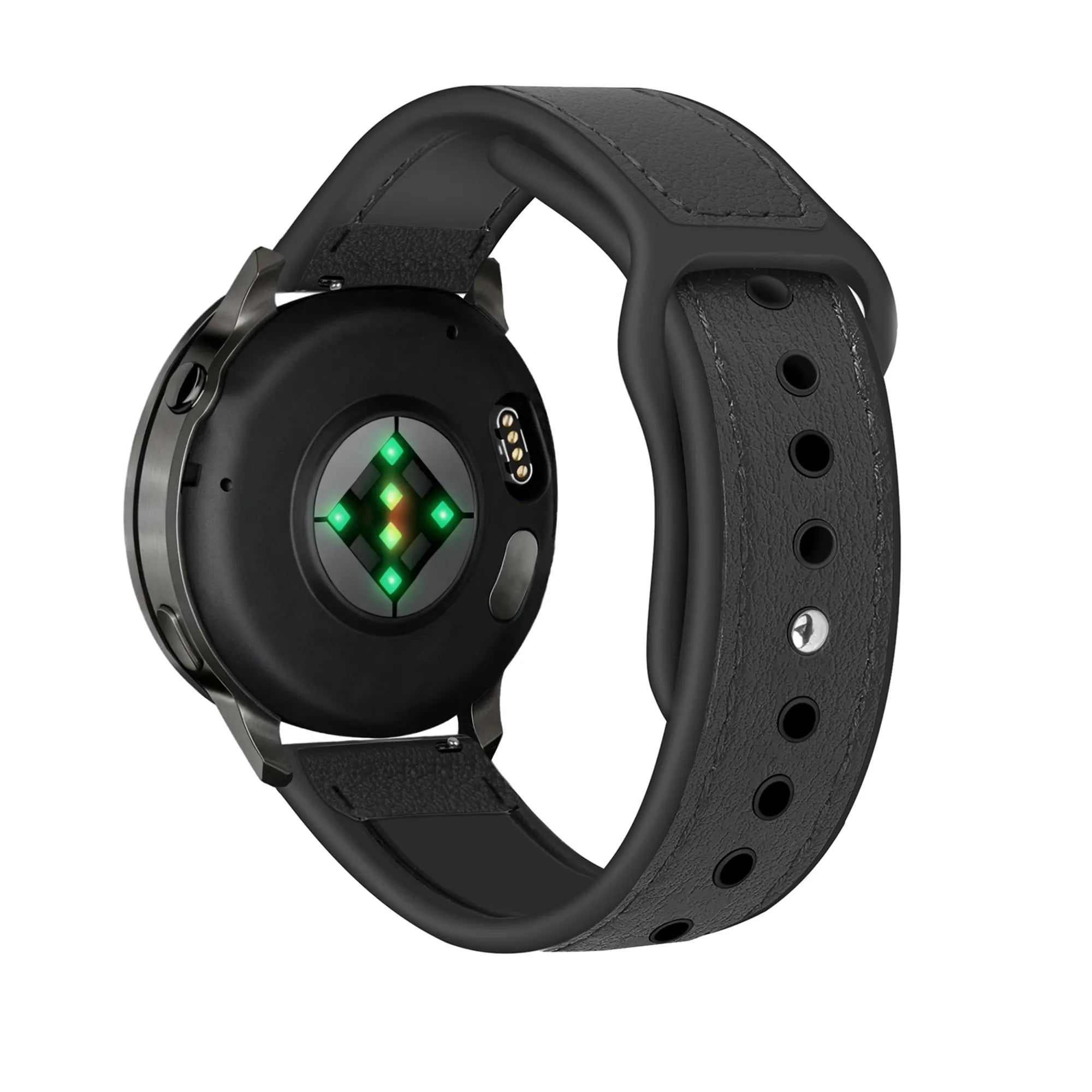Bandz Bracelet cuir 'Hybrid' Garmin Vivoactive 3 (noir)