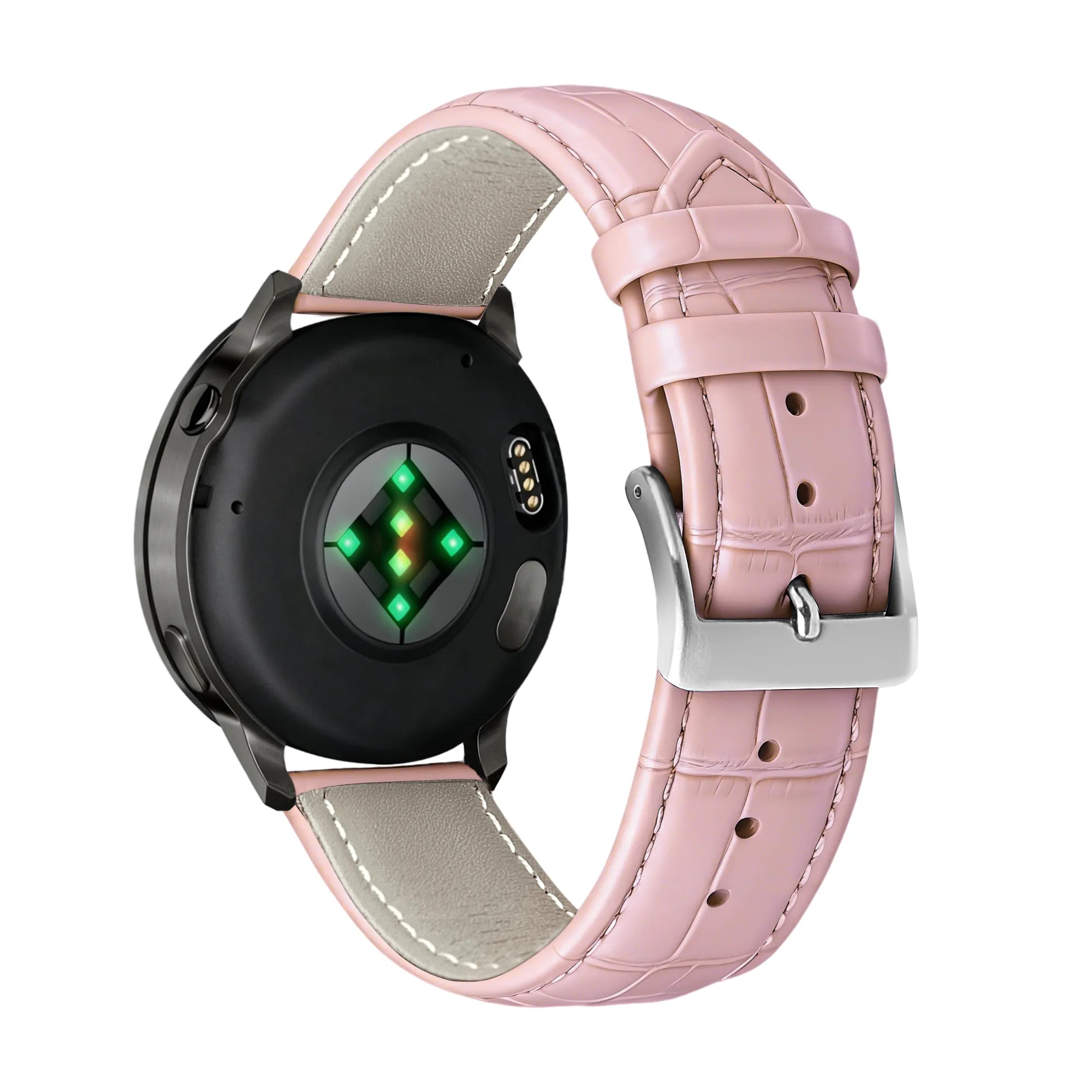 Bandz Bracelet cuir effet crocodile Garmin Vivomove Luxe (rose)