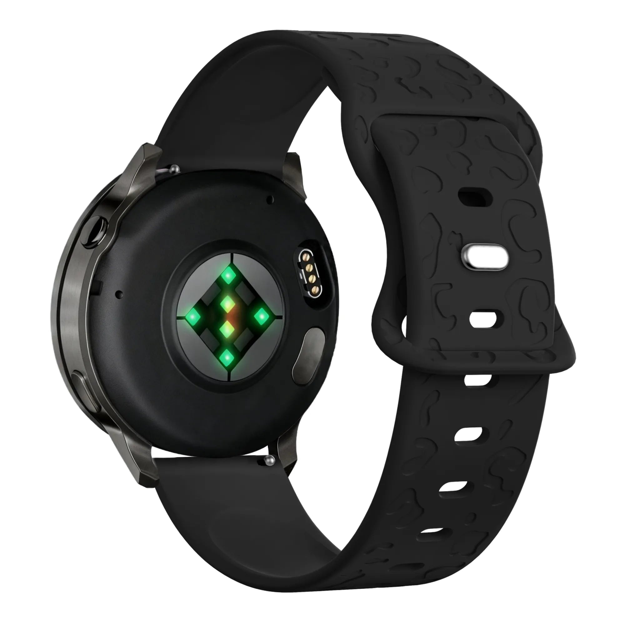 Bandz Bracelet silicone 'Léopard' Garmin Vivoactive 4s (noir)