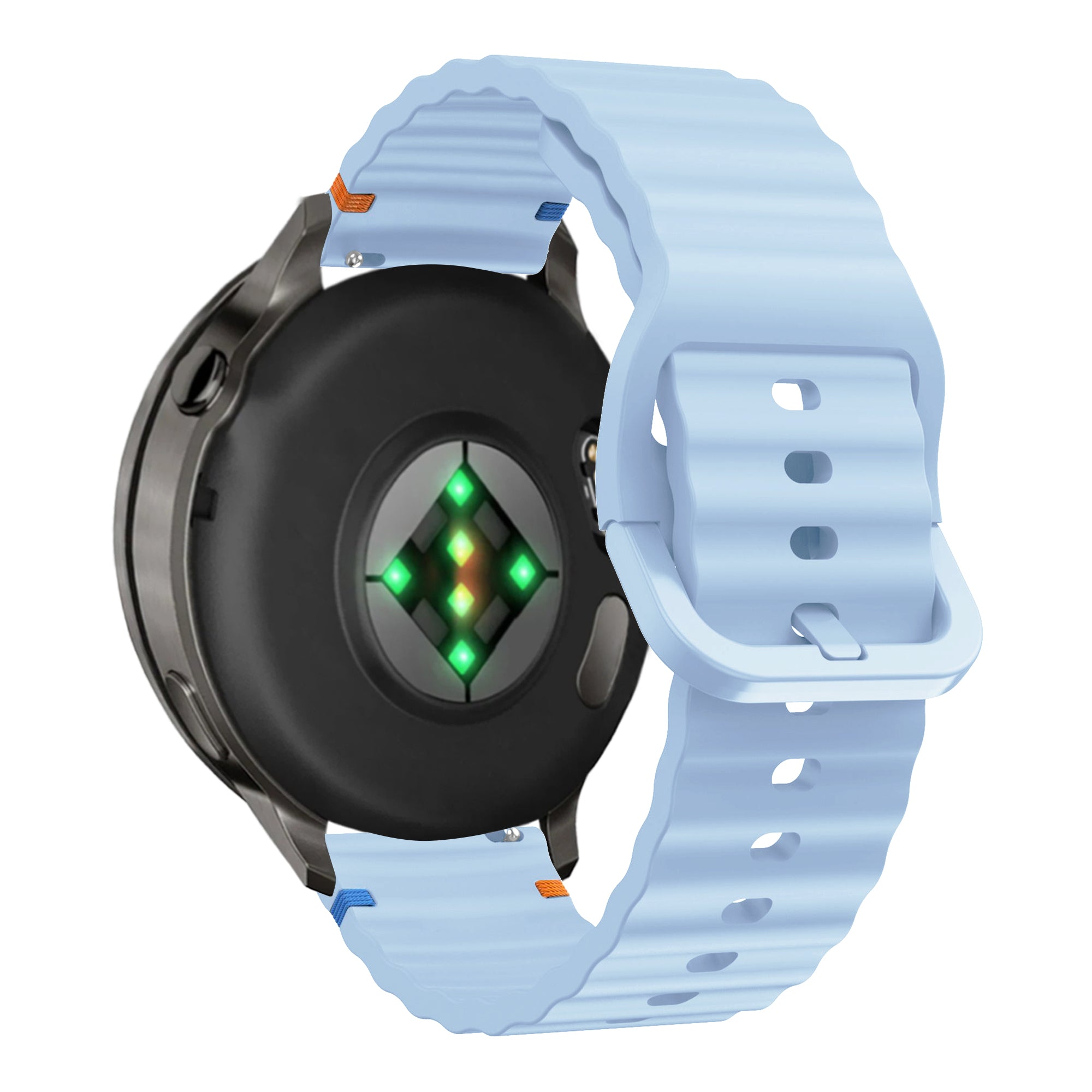 Bandz Bracelet silicone ondulé Garmin Vivomove 3s (bleu clair)