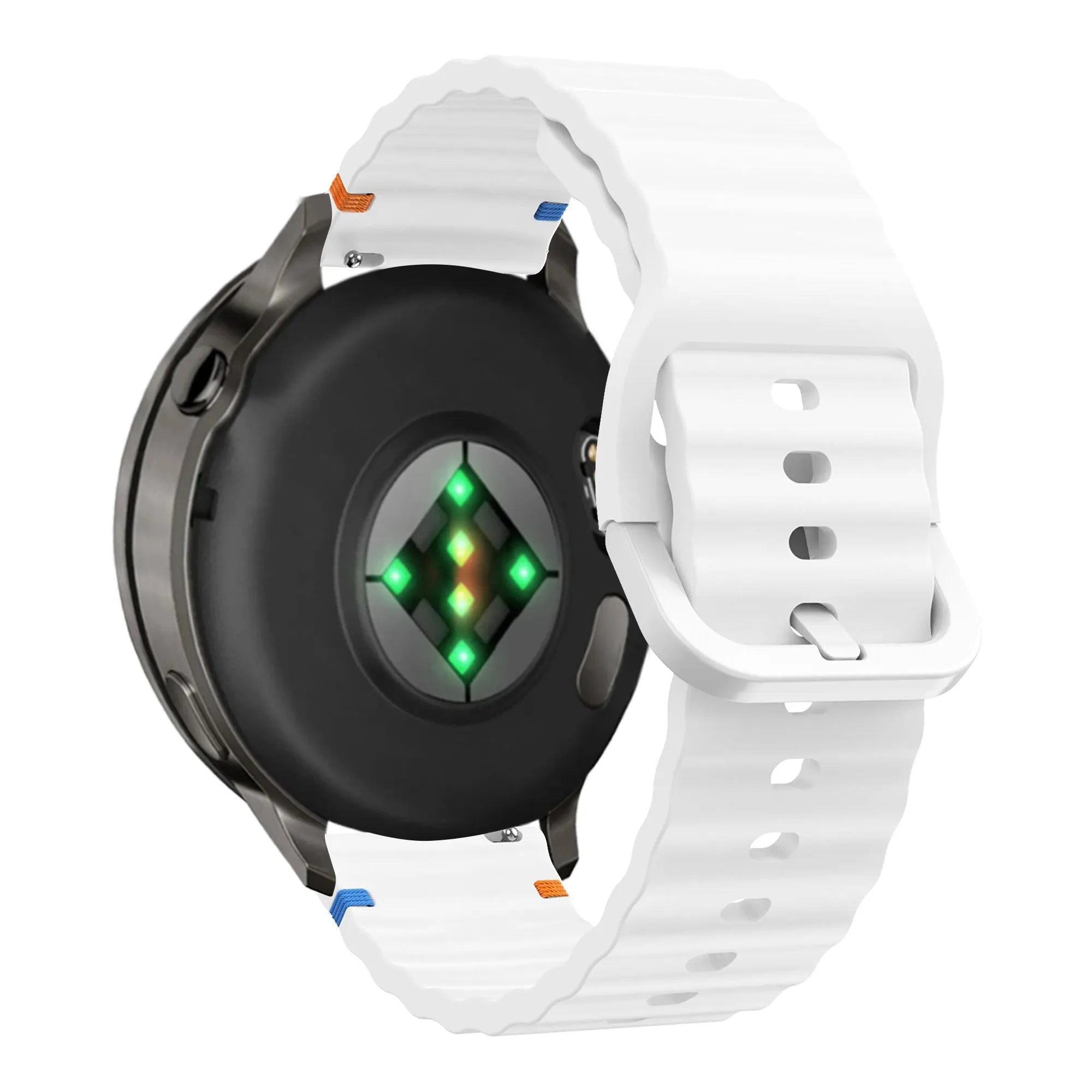 Bandz Bracelet silicone ondulé Garmin Forerunner 265s (blanc)