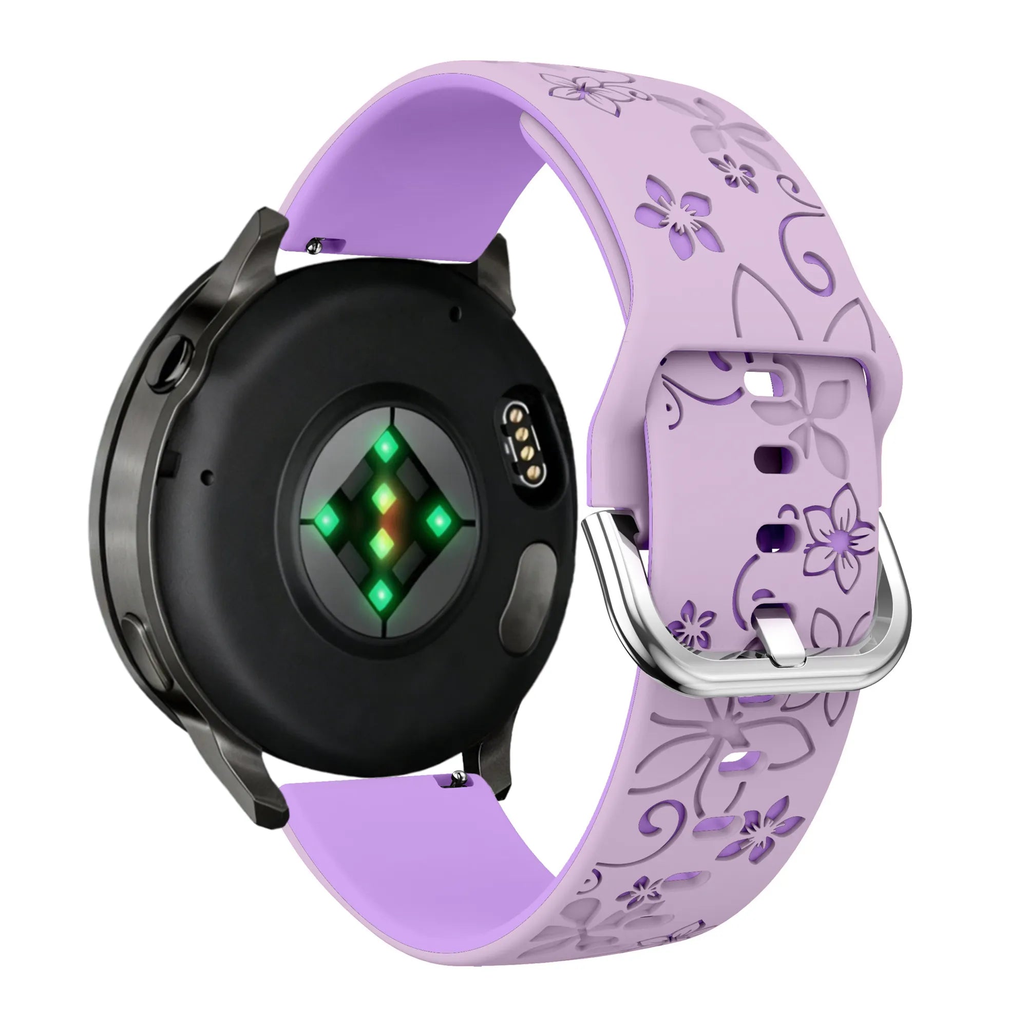 Bandz Bracelet silicone 'Fleurs' Garmin Vivoactive 4s (lilas/violet)