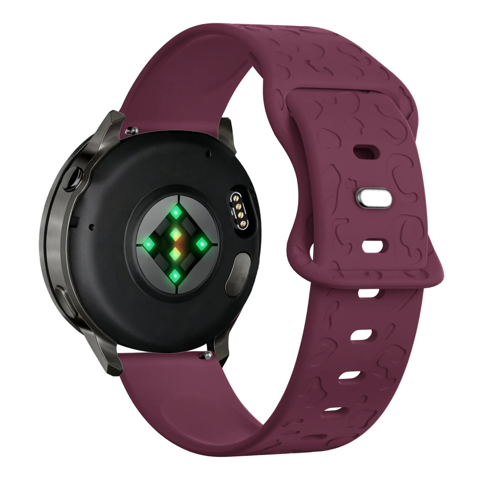 Bandz Bracelet silicone 'Léopard' Garmin Vivoactive 4s (rouge vin)