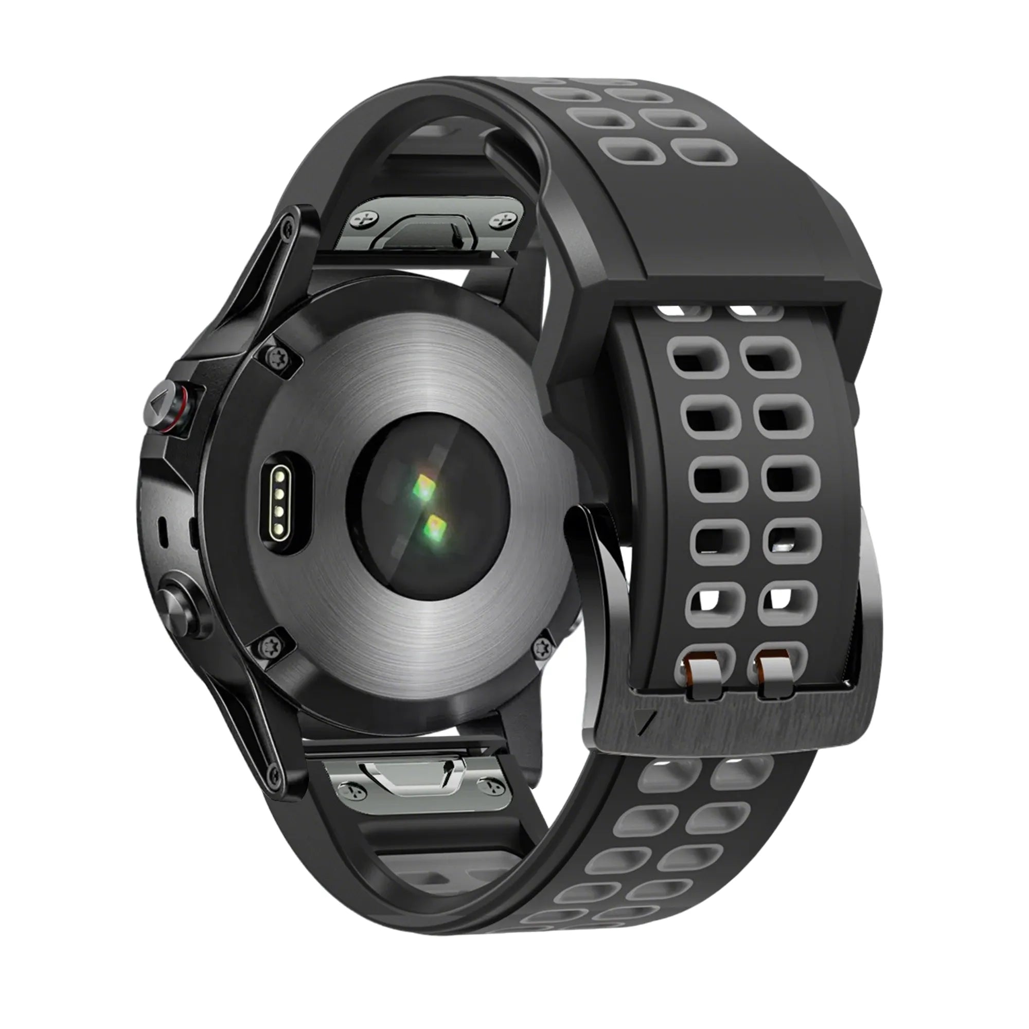 Bandz Bracelet sport avec boucle Garmin Quatix 5 / 6 / 7 (noir/gris)